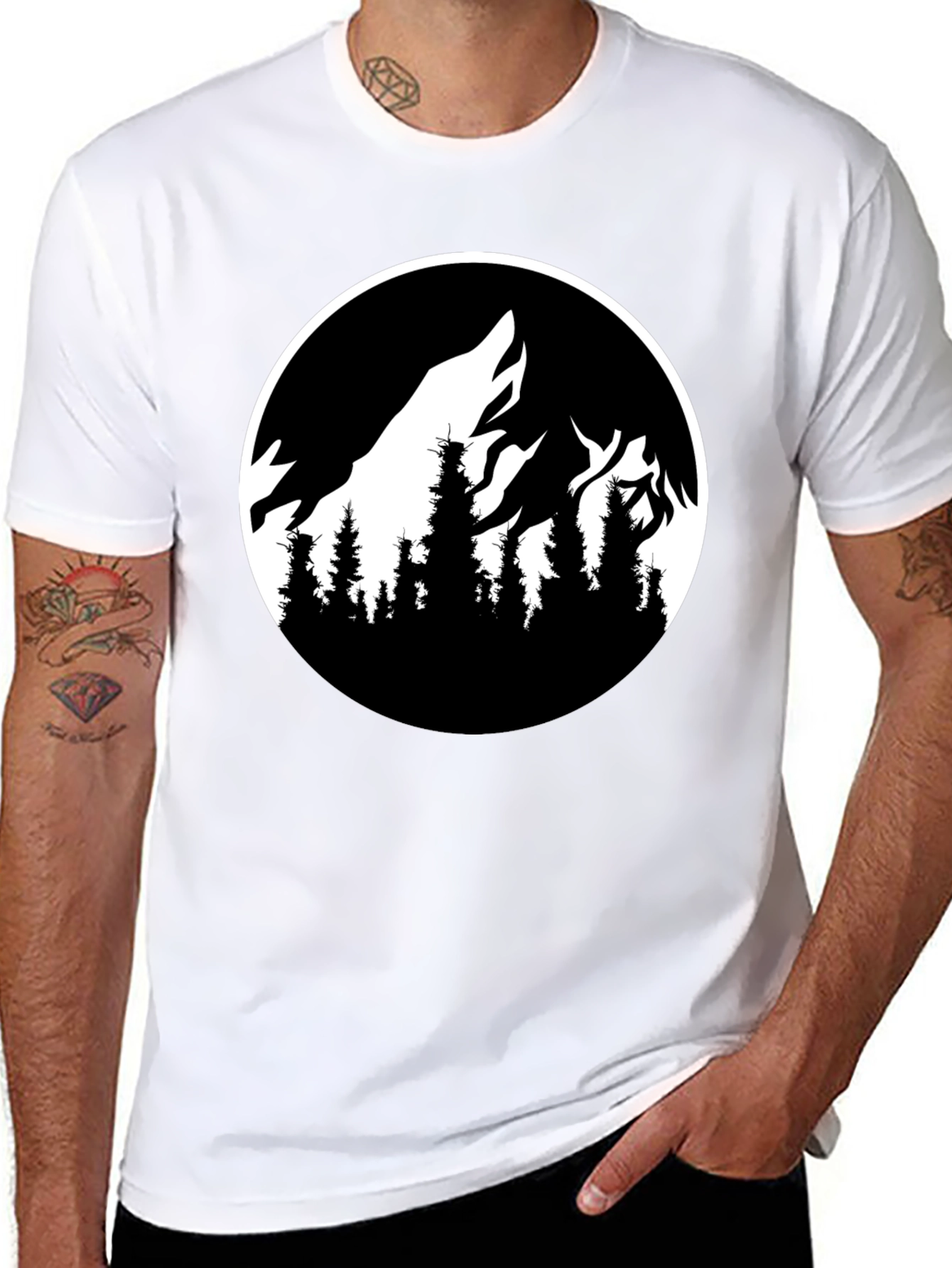 Mountainscape Graphic Black T-Shirt