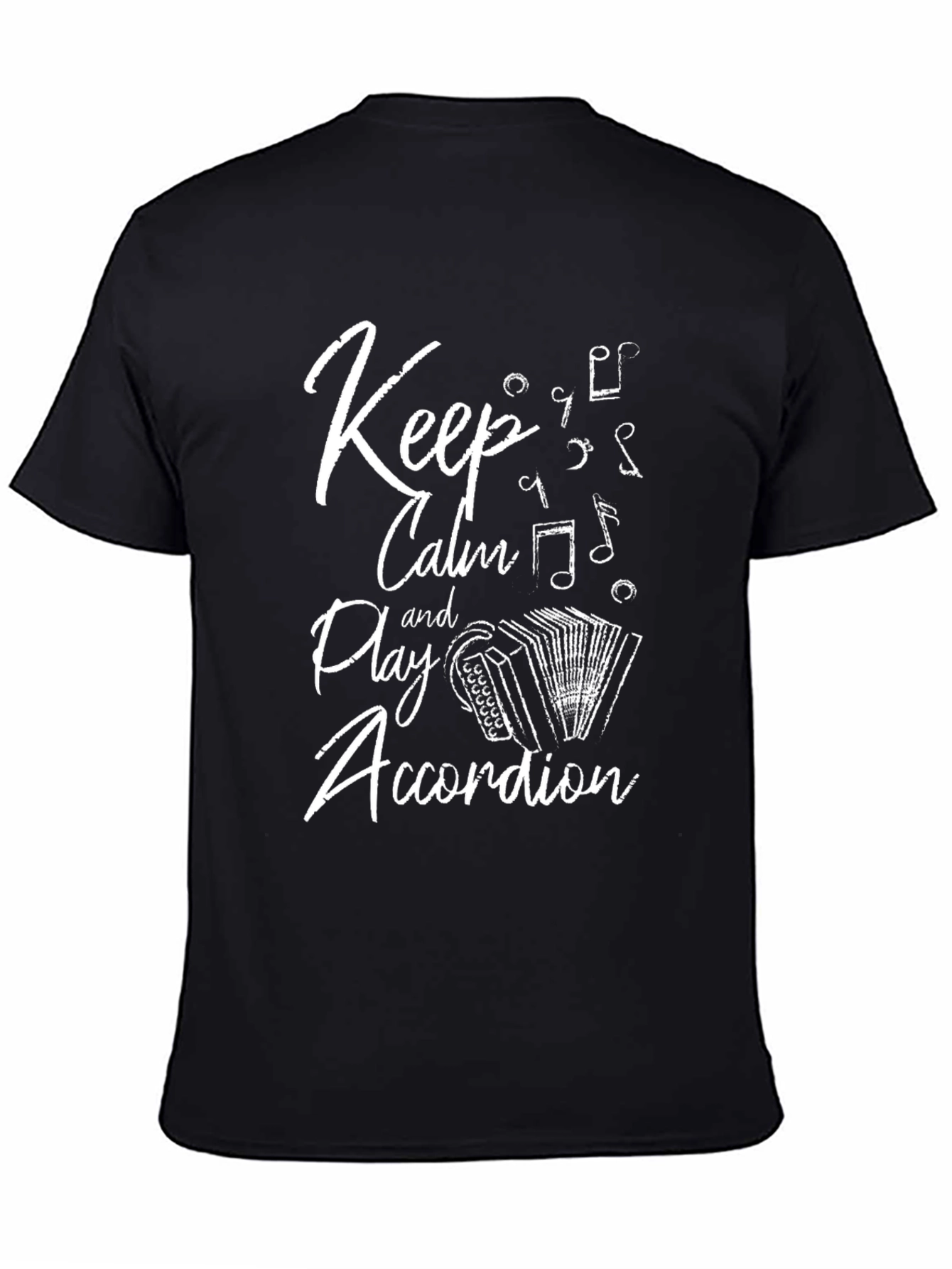 Keep Calm Play Accordion Black T-Shirt