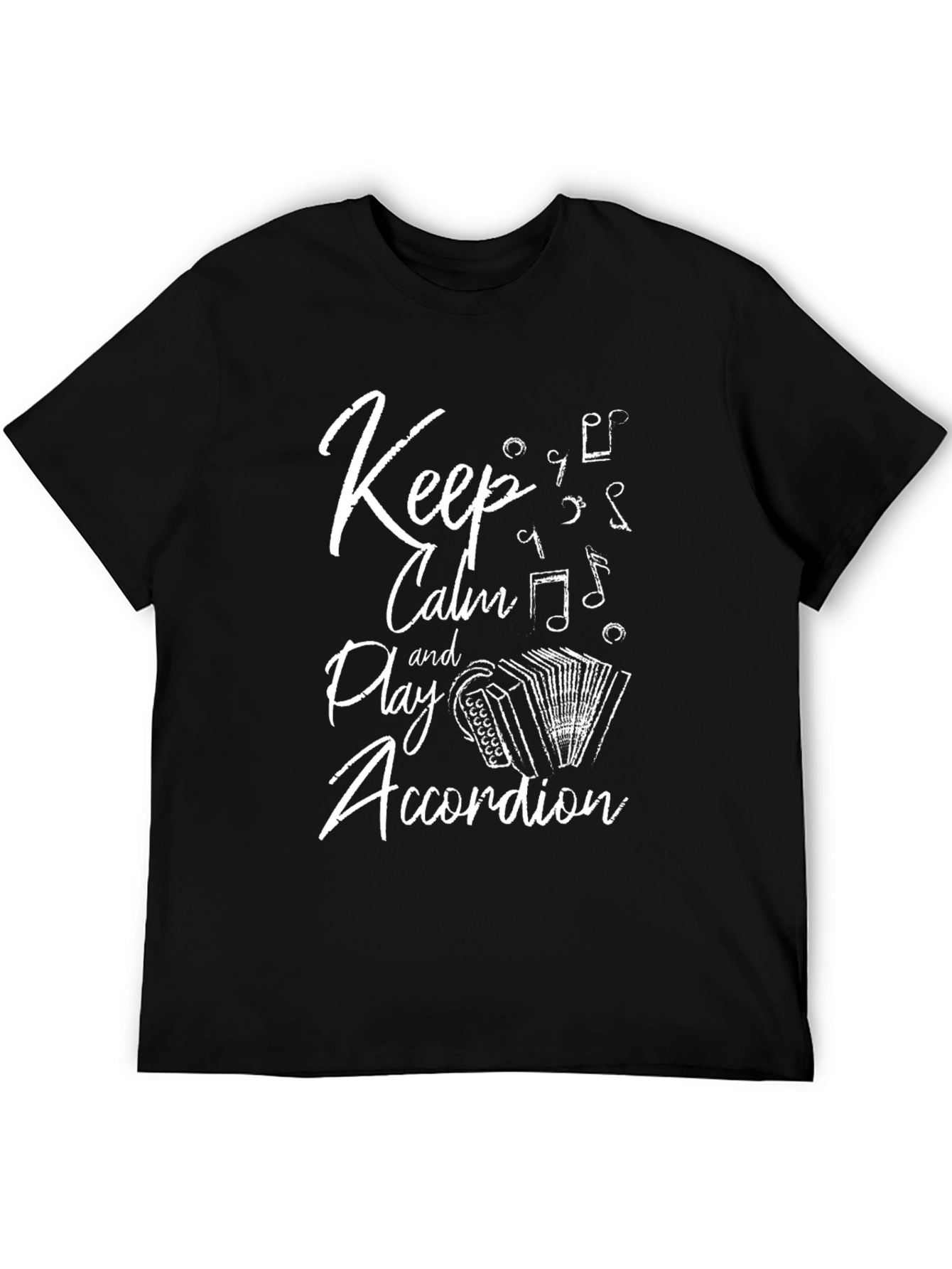 Keep Calm Play Accordion Black T-Shirt