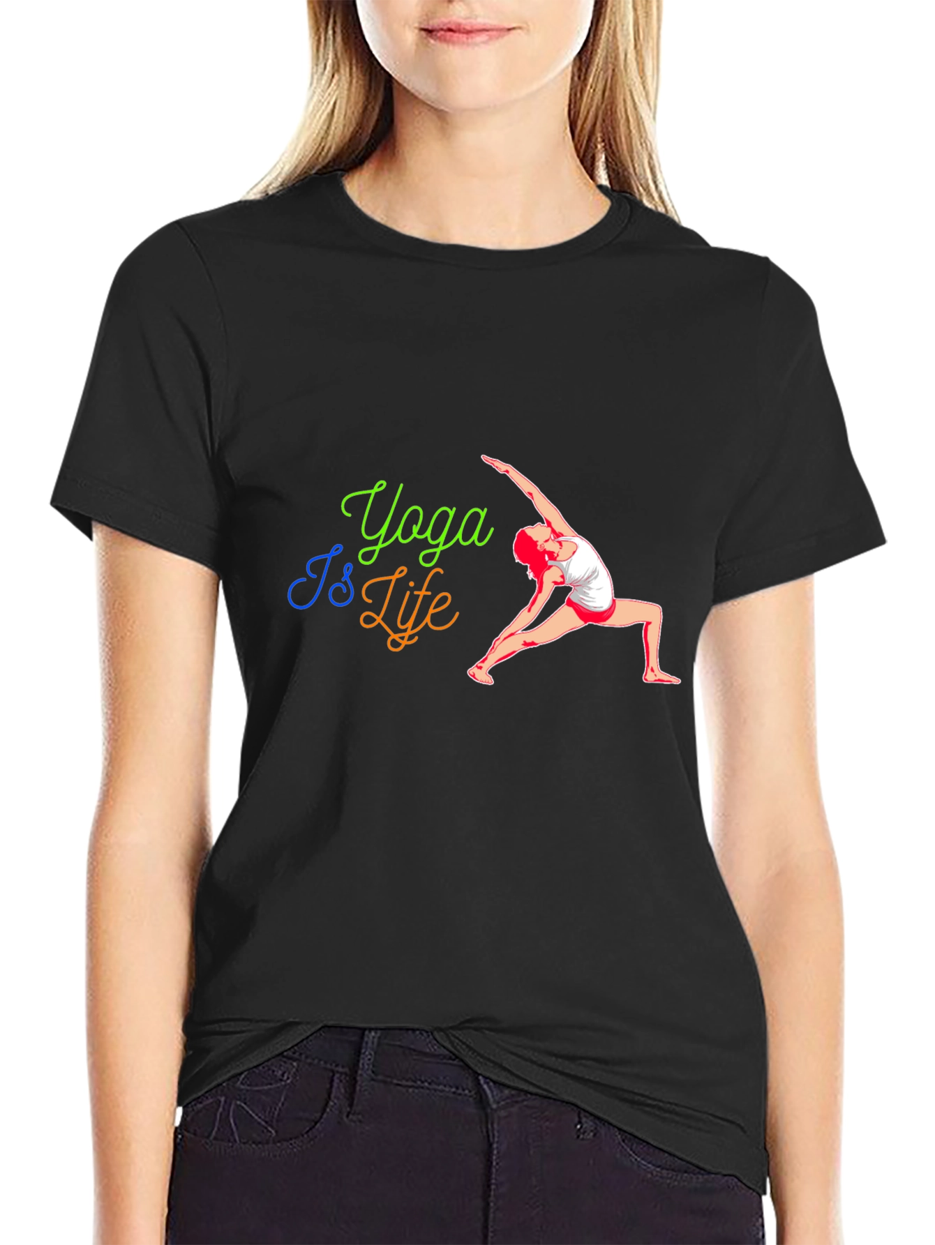 Yoga Is Life Black T-Shirt