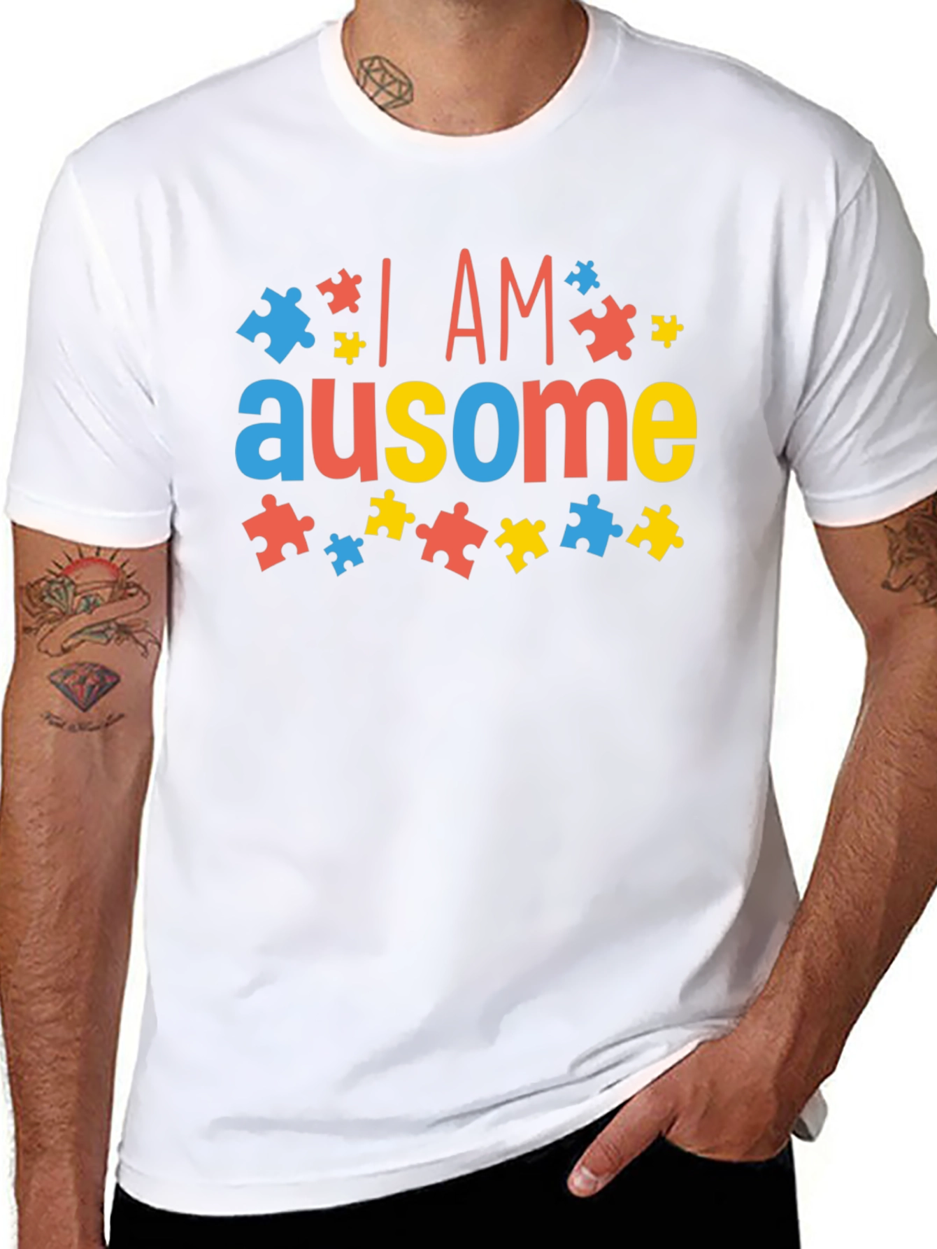 I AM Ausome Autism Awareness Puzzle Piece T-Shirt