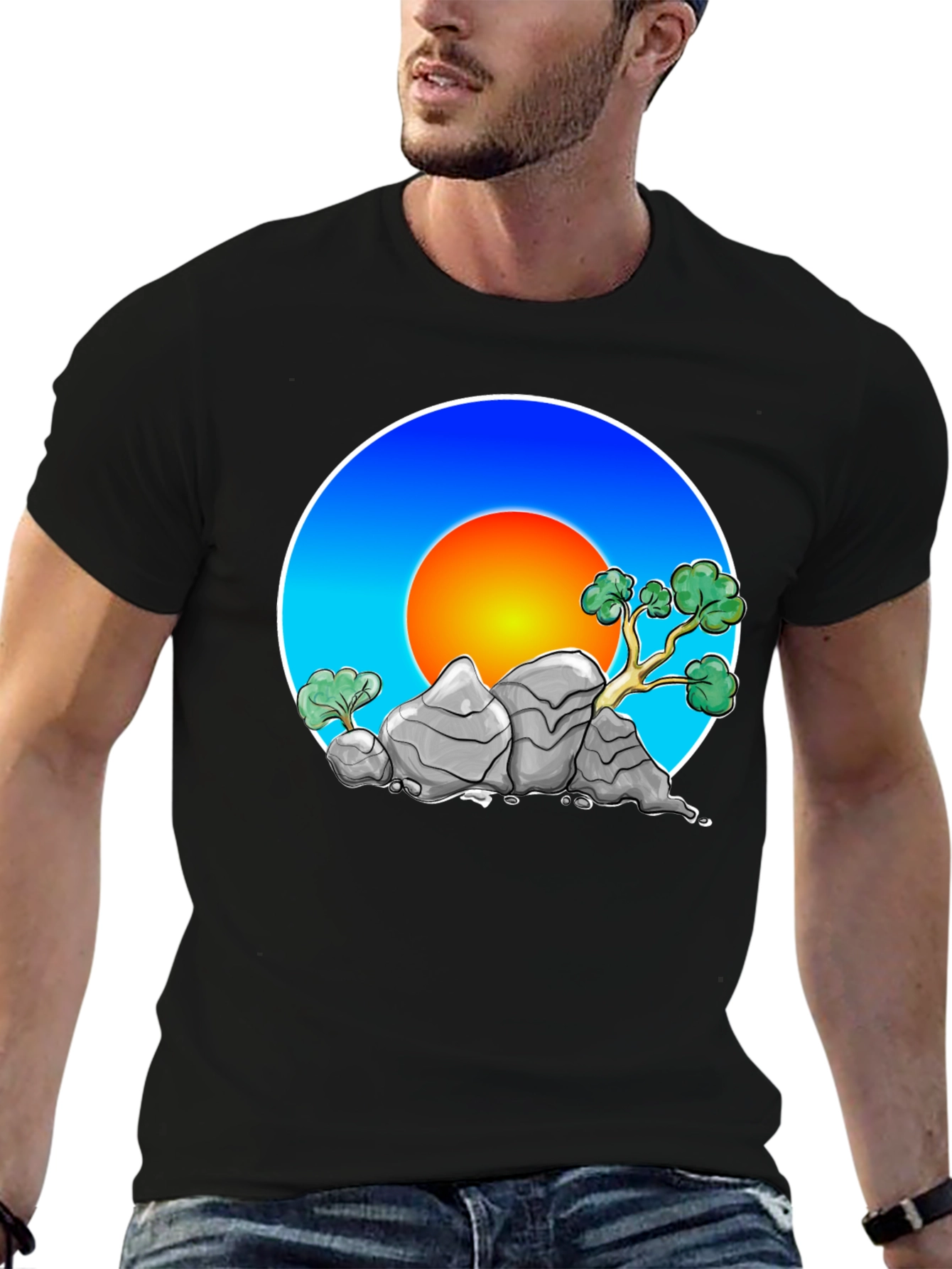Zen Rock Garden Graphic Tee - Stylish Comfort