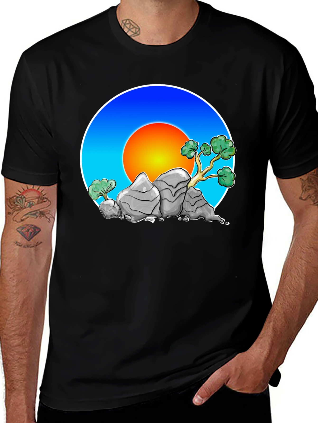 Zen Rock Garden Graphic Tee - Stylish Comfort