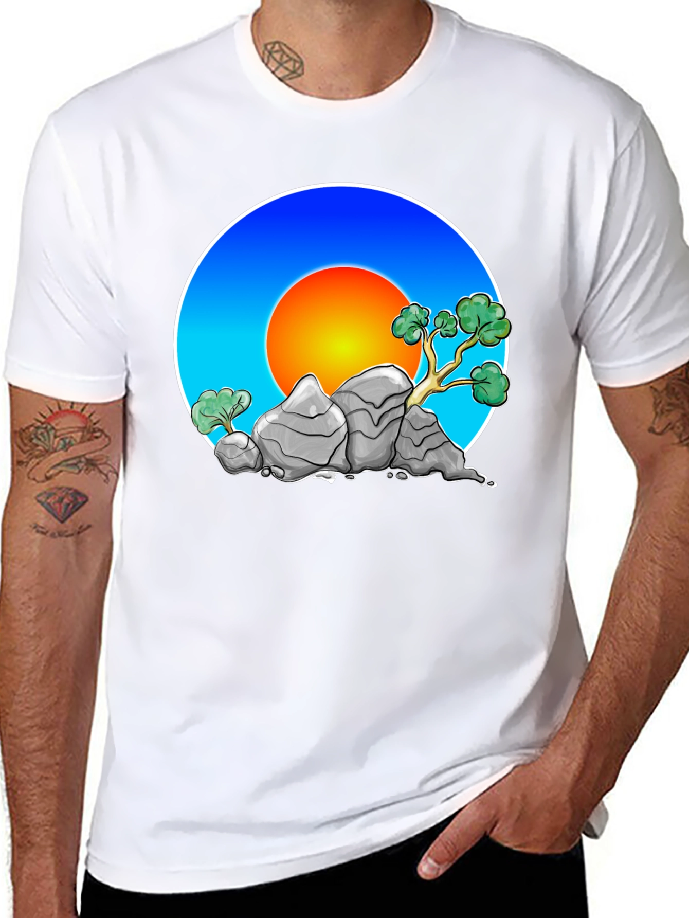 Zen Rock Garden Graphic Tee - Stylish Comfort