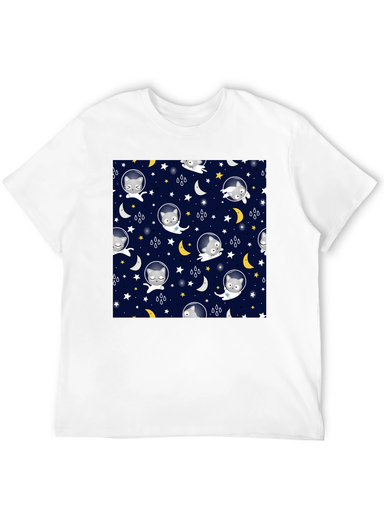 Astronaut Cat Space Pattern T-Shirt