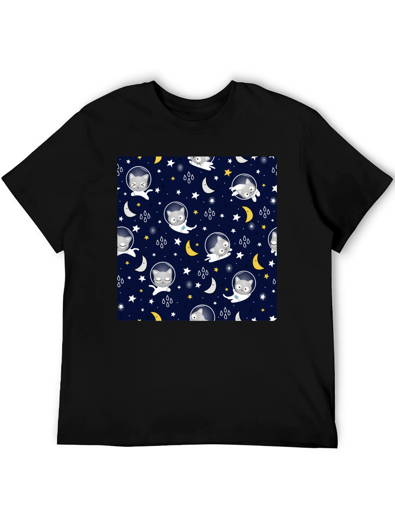 Astronaut Cat Space Pattern T-Shirt