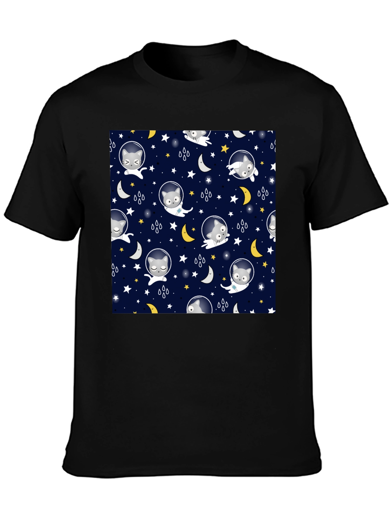 Astronaut Cat Space Pattern T-Shirt