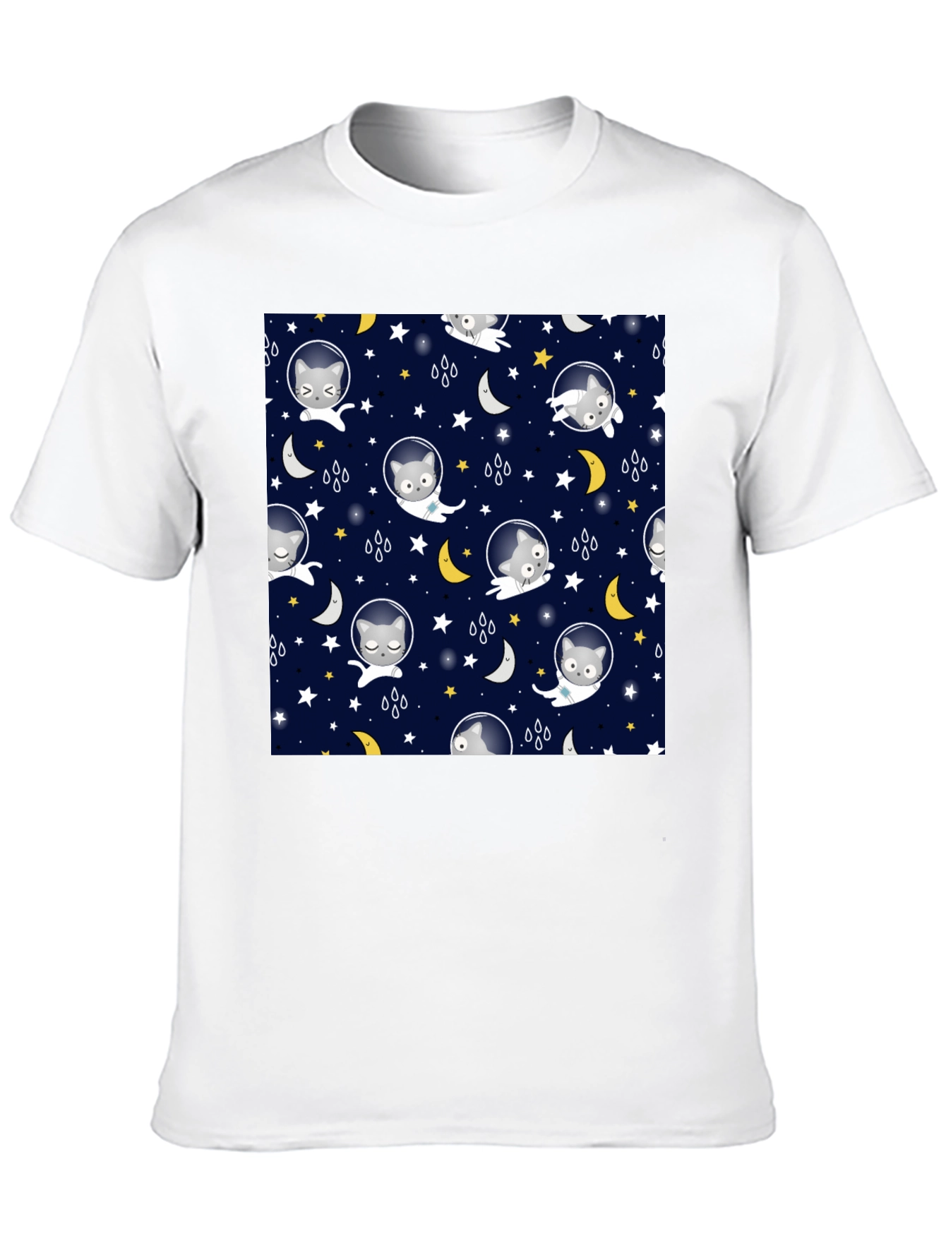 Astronaut Cat Space Pattern T-Shirt