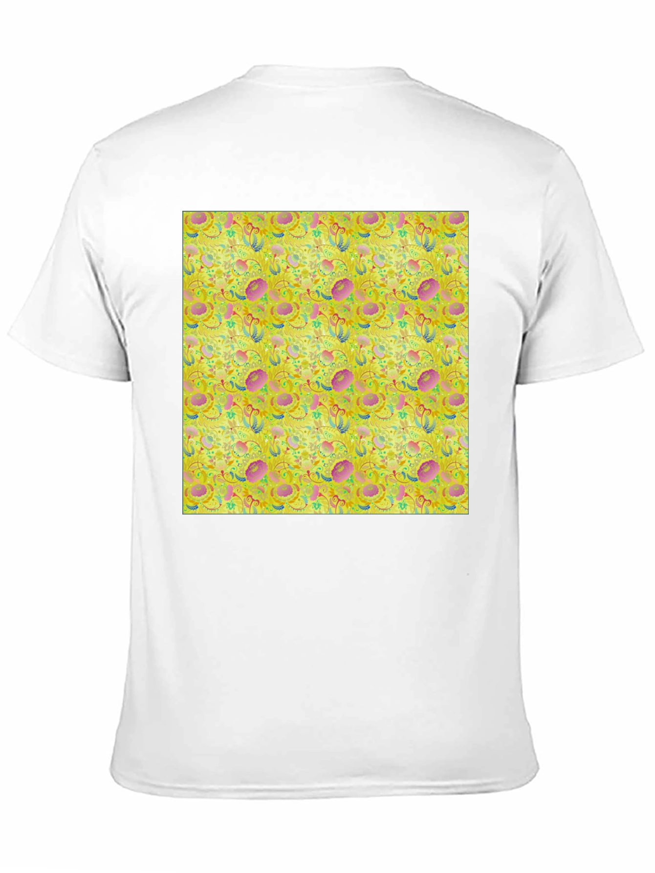 Floral Pattern T-Shirt - Funky Yellow Graphic Tee