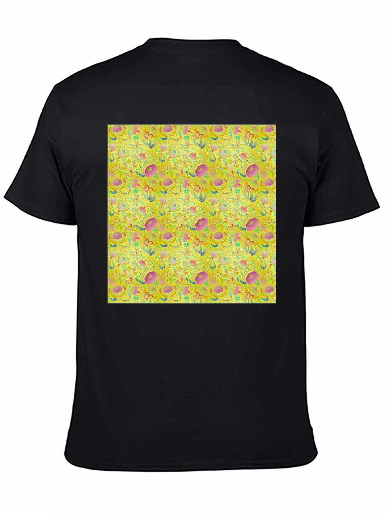 Floral Pattern T-Shirt - Funky Yellow Graphic Tee