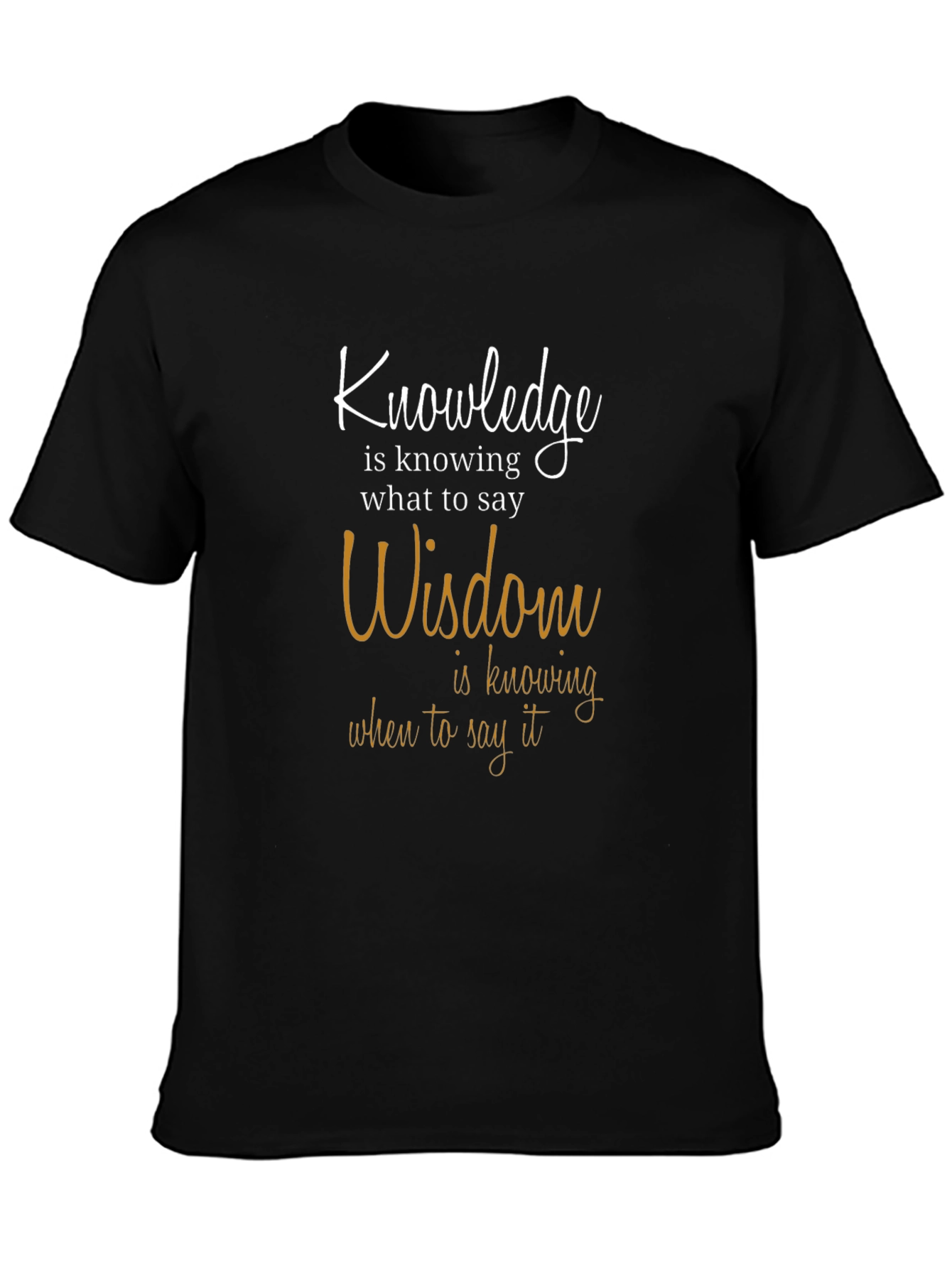 Knowledge & Wisdom Graphic Tee - Black Cotton T-Shirt