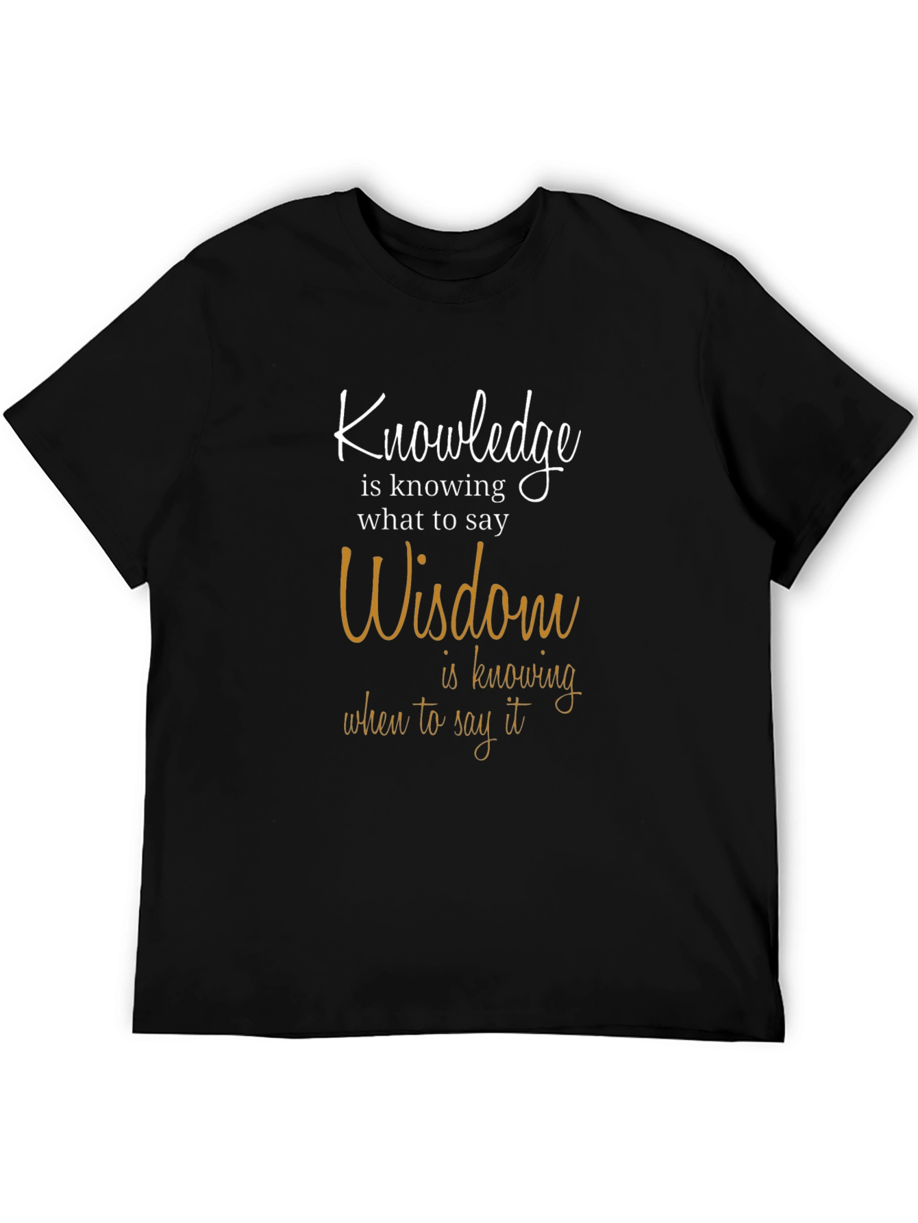 Knowledge & Wisdom Graphic Tee - Black Cotton T-Shirt
