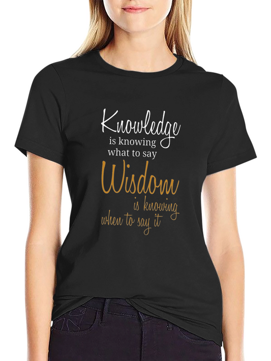 Knowledge & Wisdom Graphic Tee - Black Cotton T-Shirt