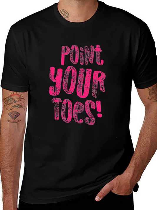 Point Your Toes! Black Cotton T-Shirt