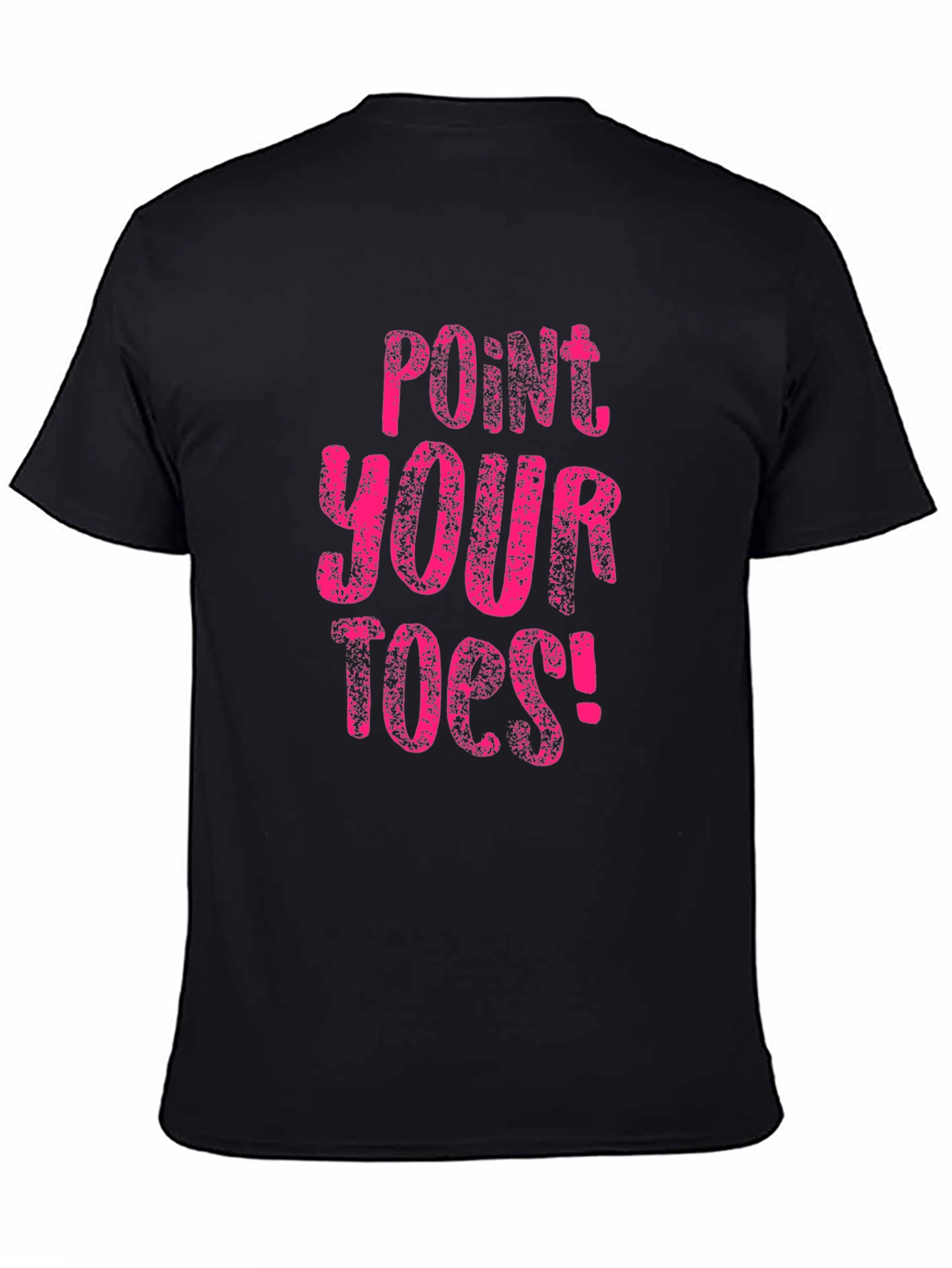 Point Your Toes! Black Cotton T-Shirt