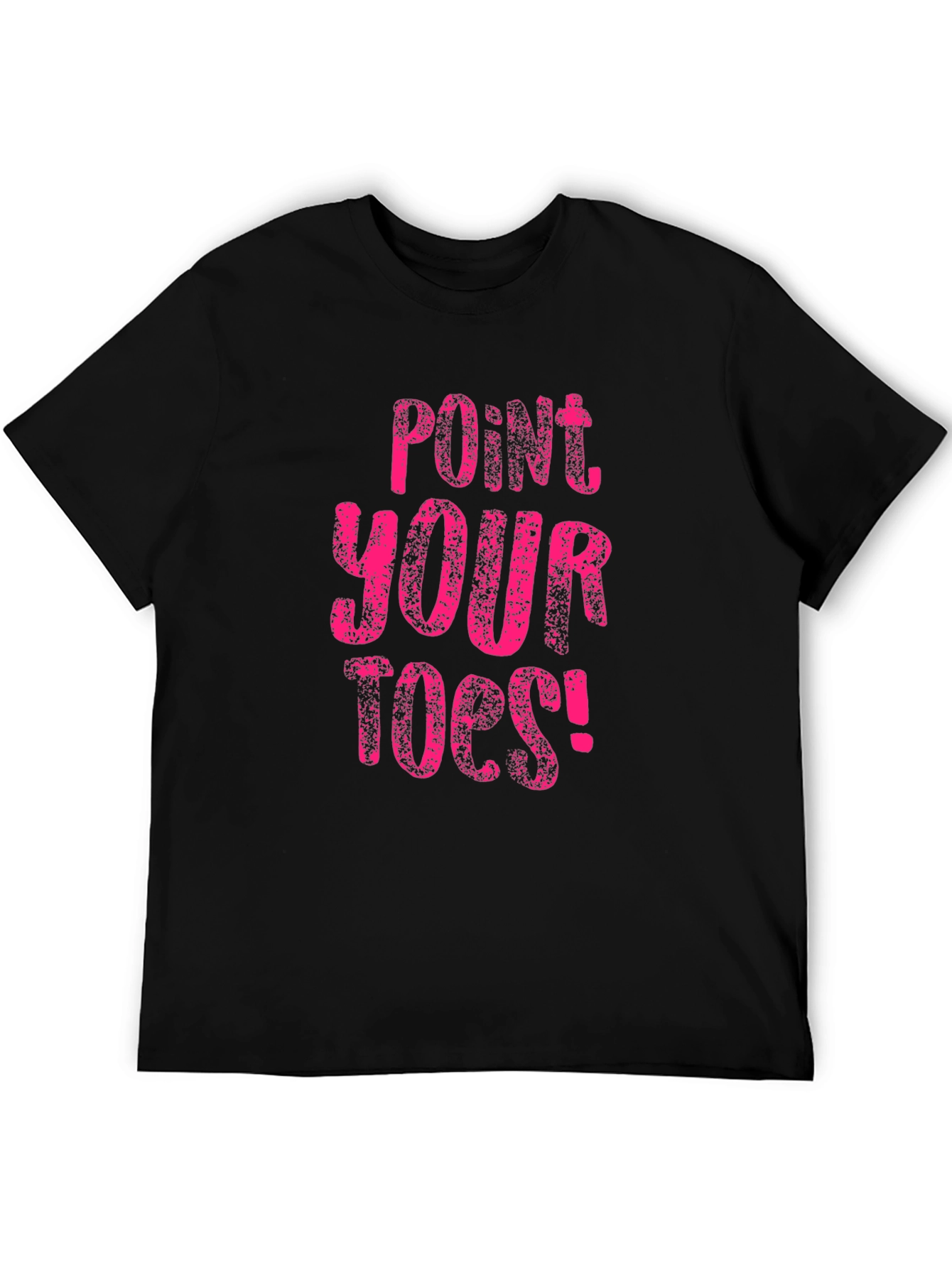 Point Your Toes! Black Cotton T-Shirt