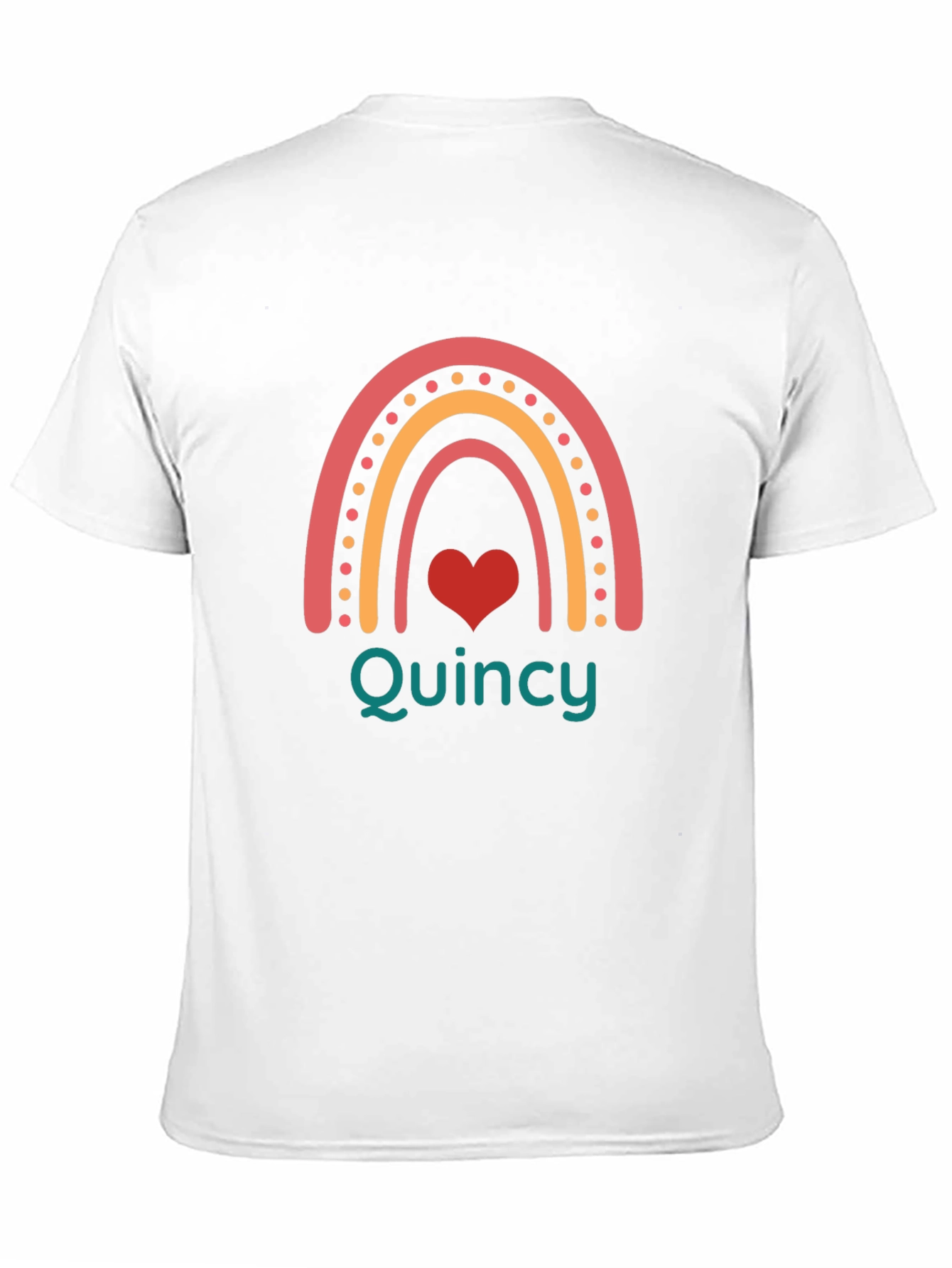 Quincy Rainbow Heart Personalized T-Shirt