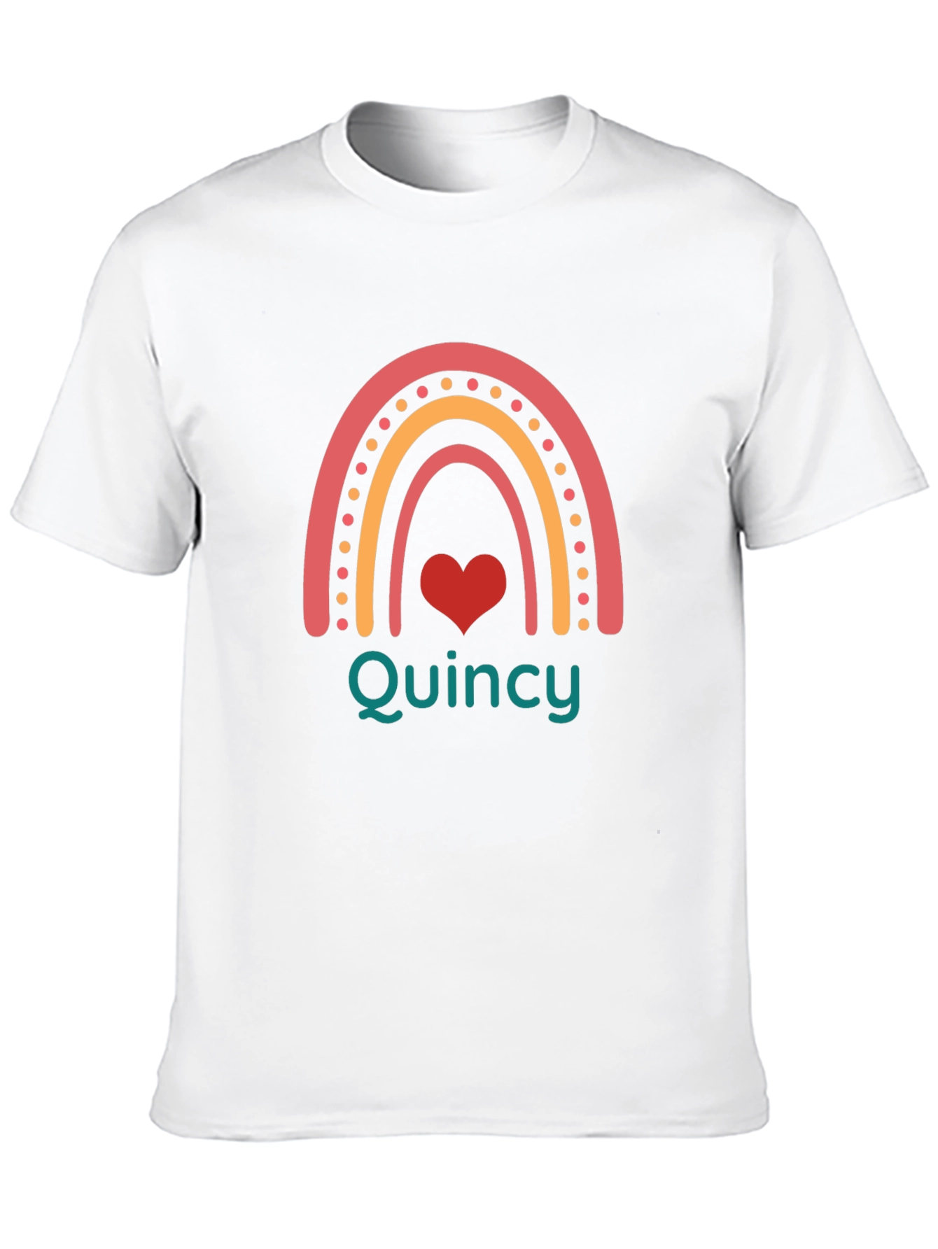 Quincy Rainbow Heart Personalized T-Shirt