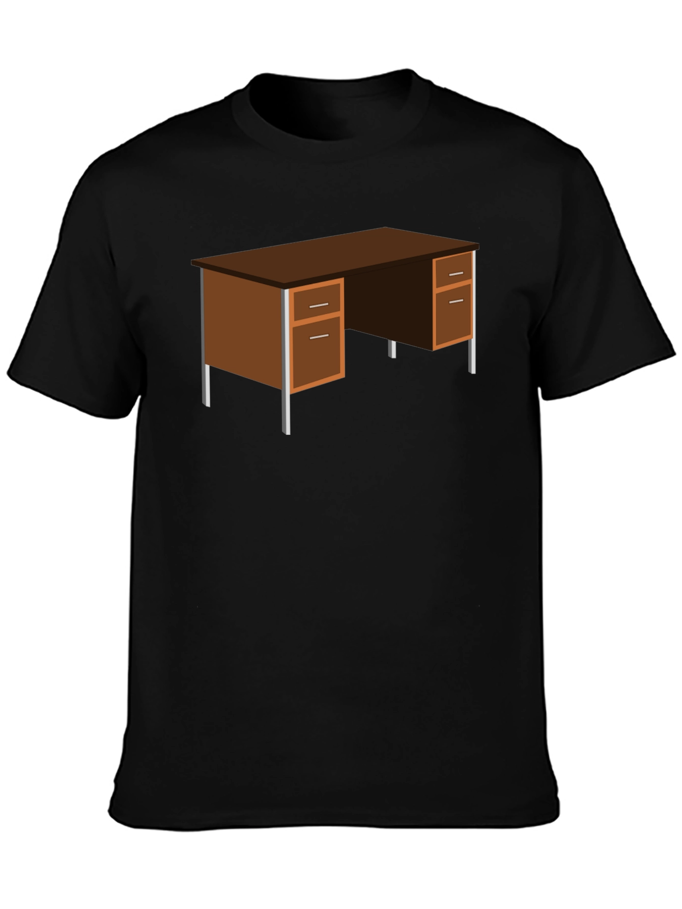 Office Desk Graphic T-Shirt - Black