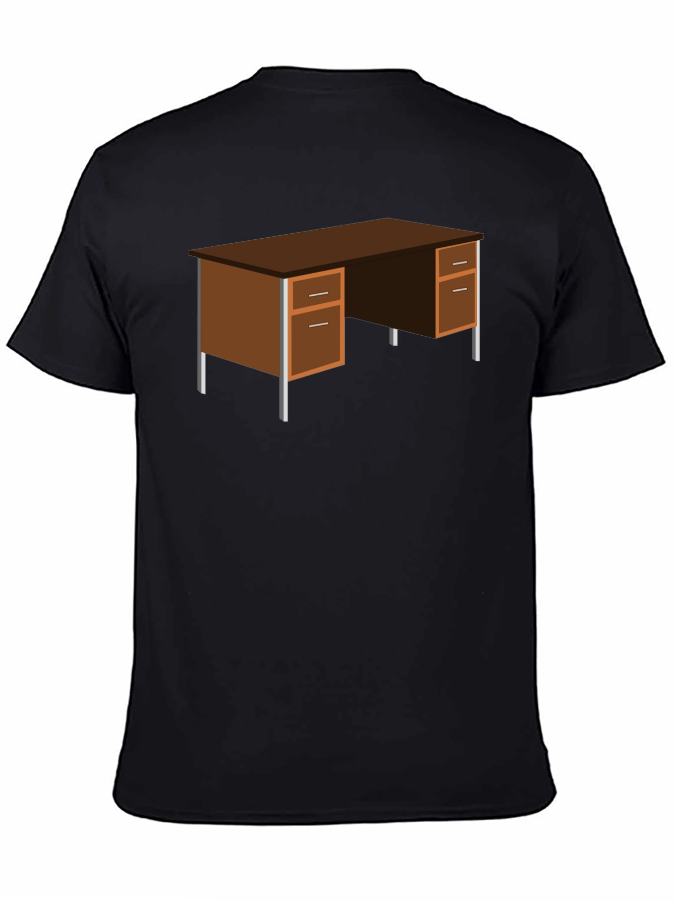 Office Desk Graphic T-Shirt - Black