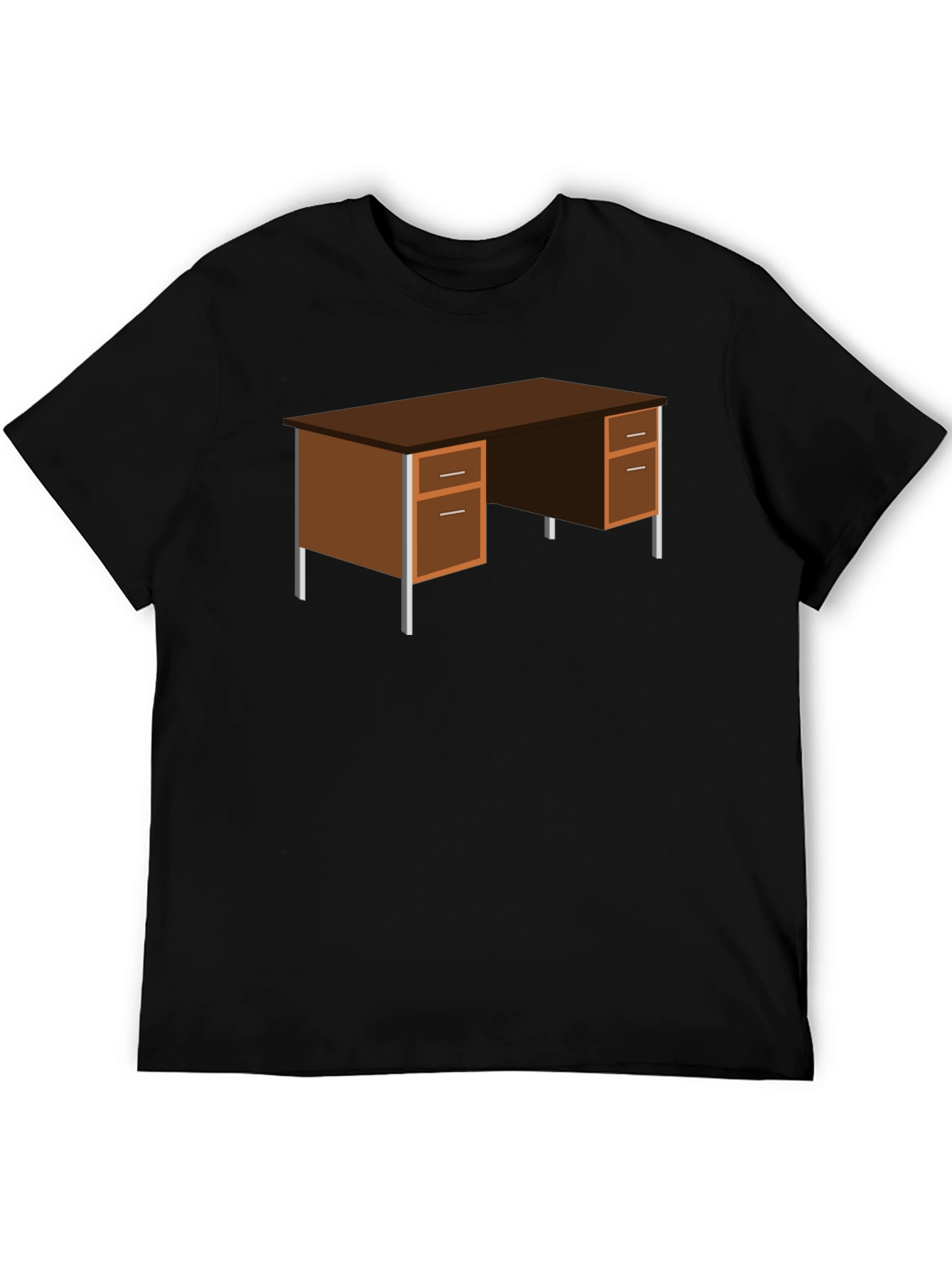 Office Desk Graphic T-Shirt - Black