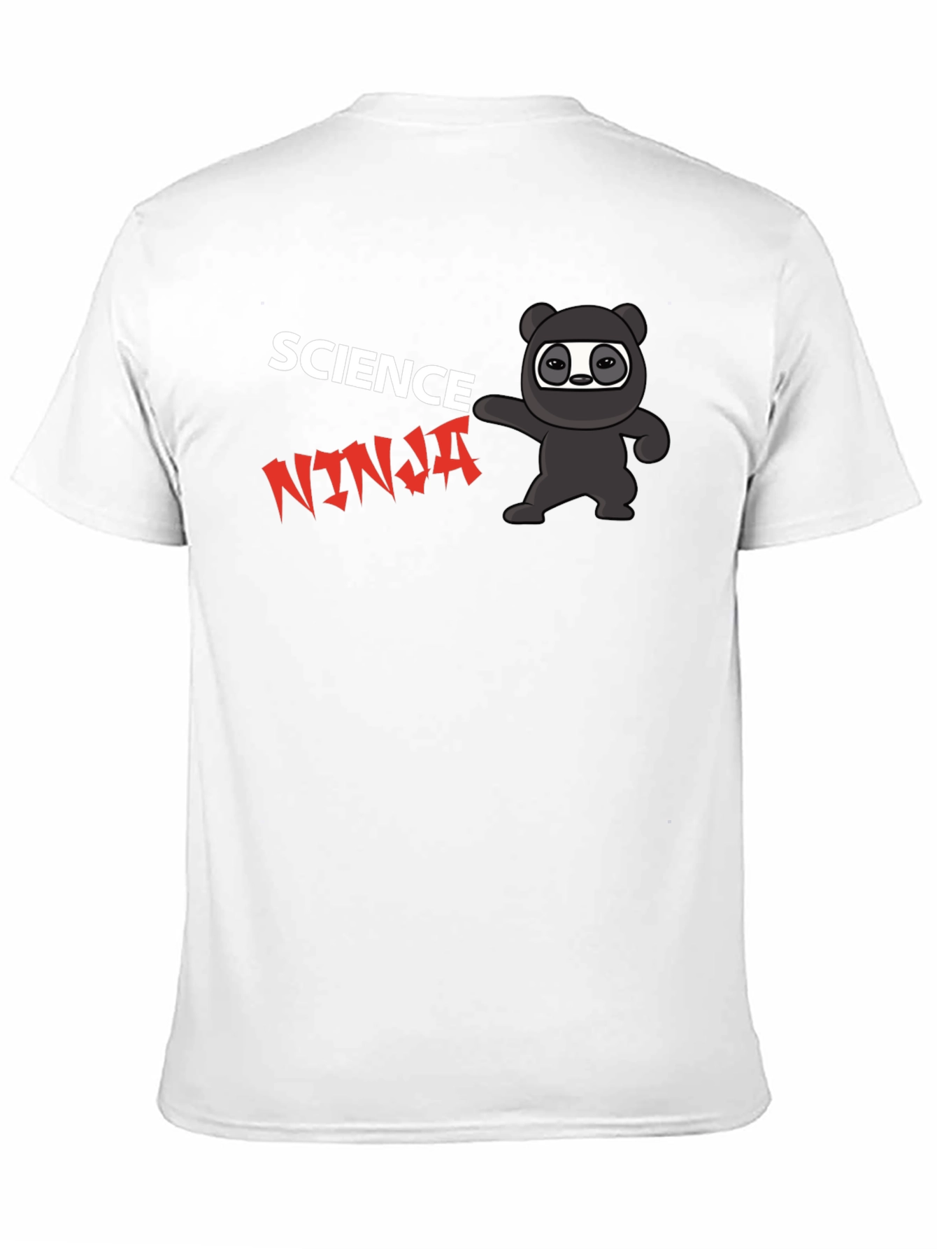 Science Ninja Black T-Shirt Cartoon Design