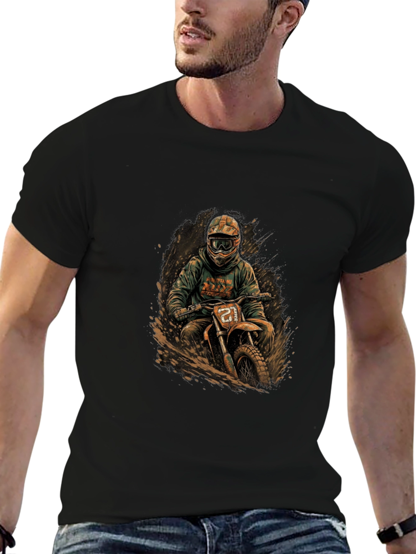 Dirt Bike Rider Graphic Tee - Cool Motocross Design