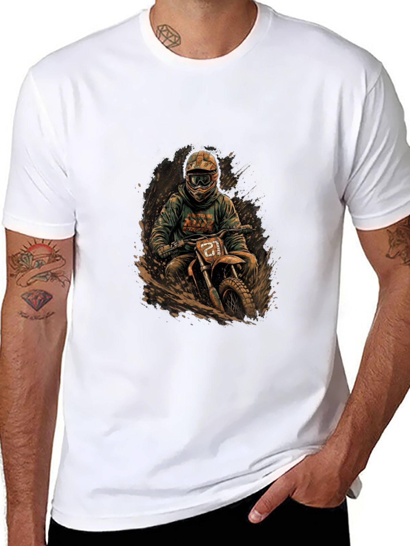 Dirt Bike Rider Graphic Tee - Cool Motocross Design