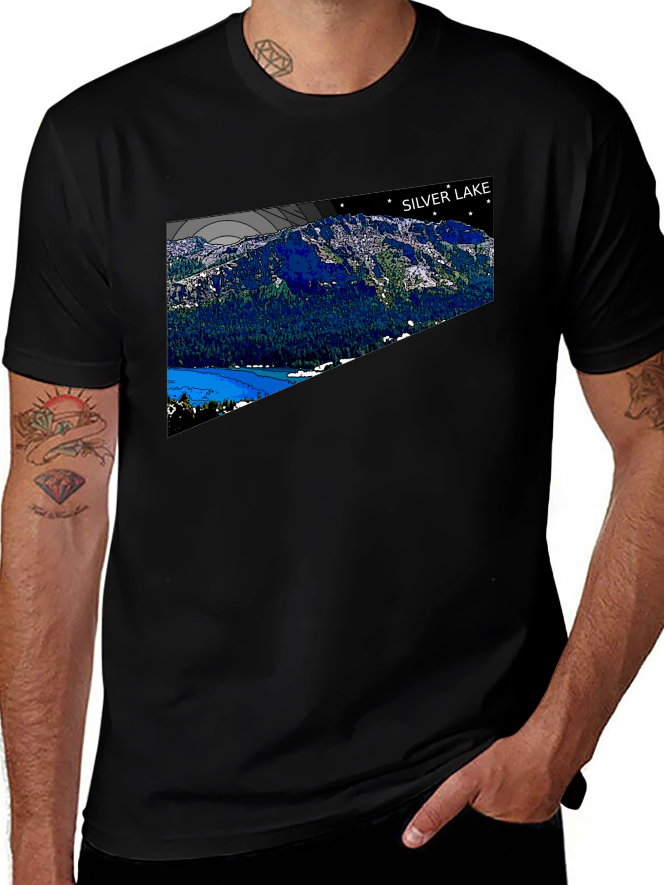 Silver Lake Graphic Tee - Mountain Design