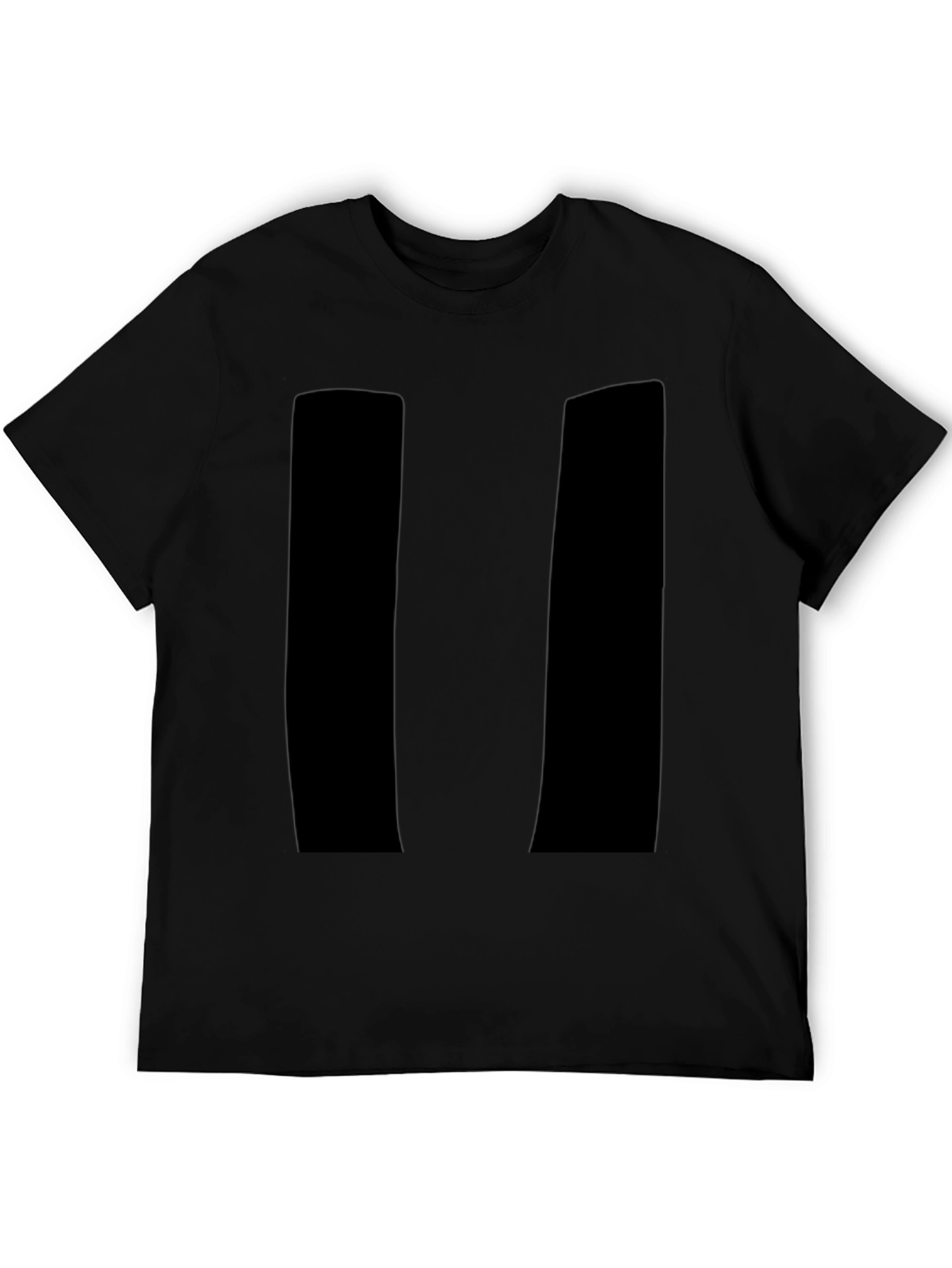 Mens Black Pause Symbol Graphic T-Shirt