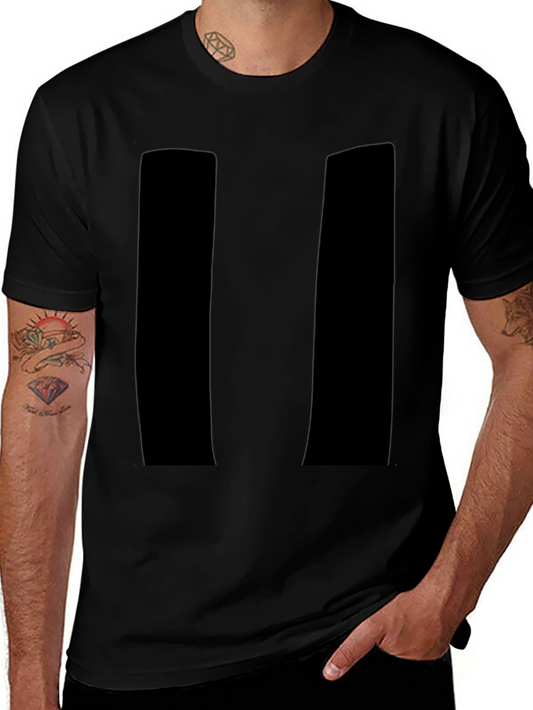 Mens Black Pause Symbol Graphic T-Shirt