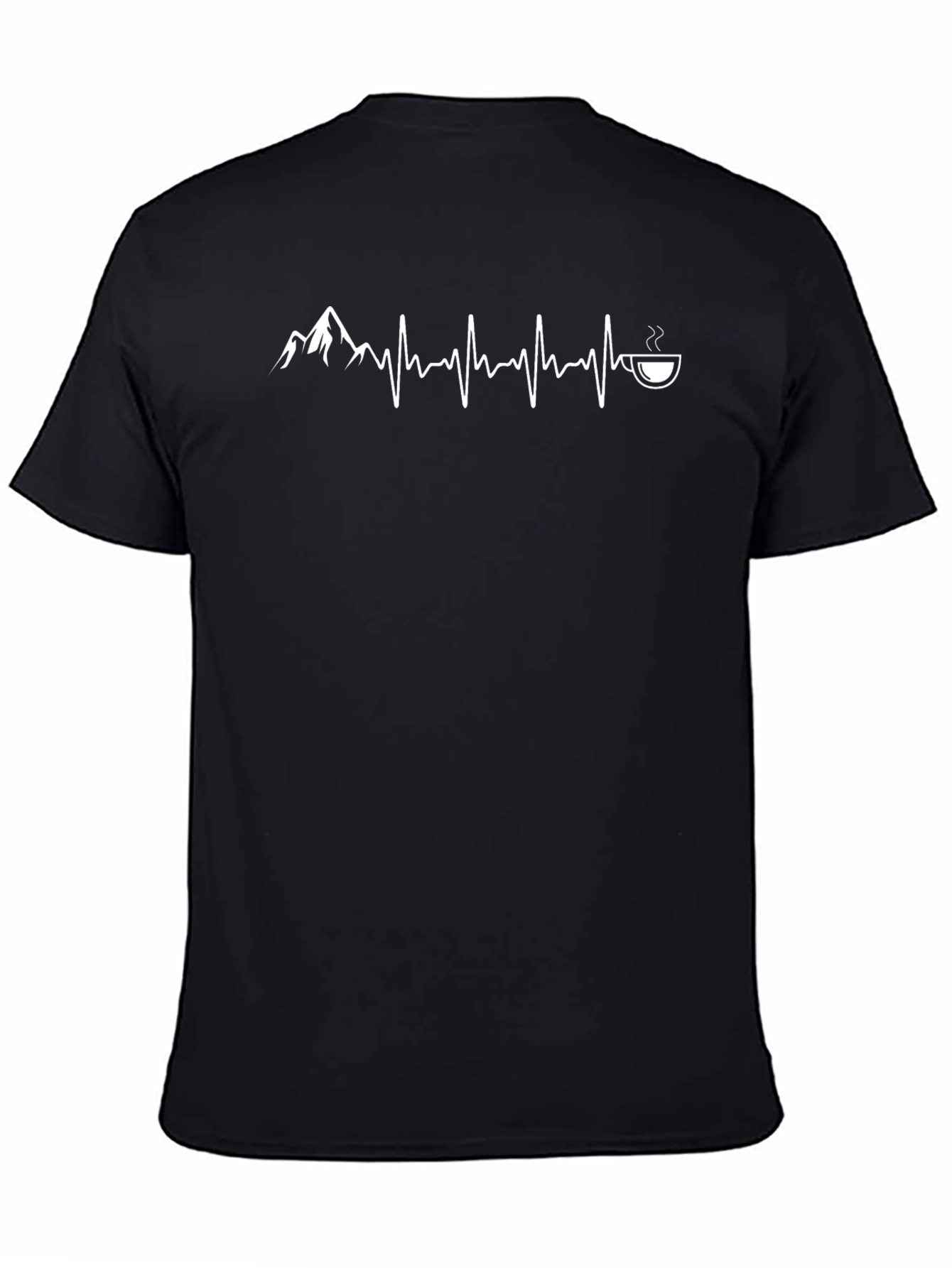 Mountain & Coffee Lover T-Shirt - Heartbeat Design