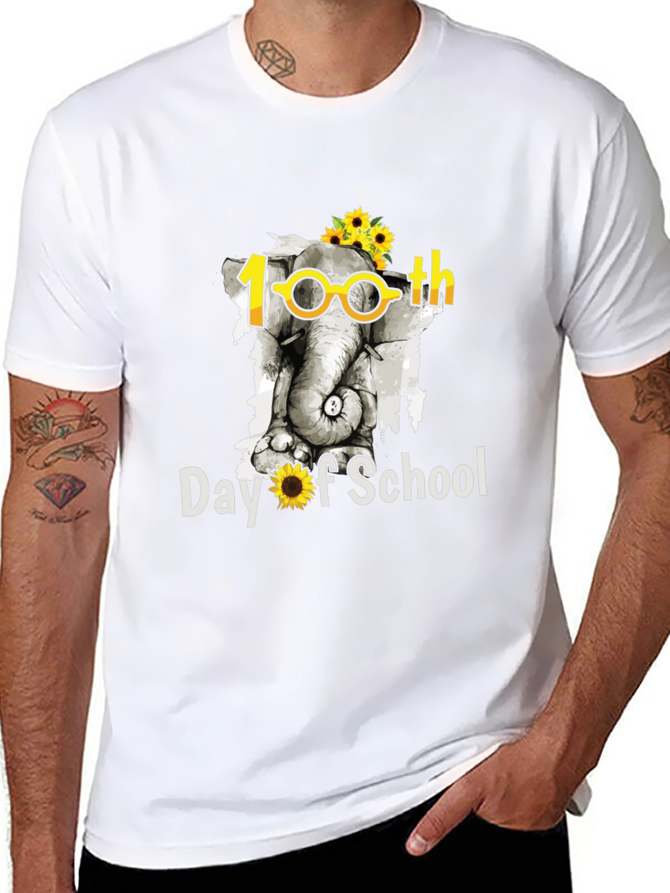 100th Day of School Elephant T-Shirt