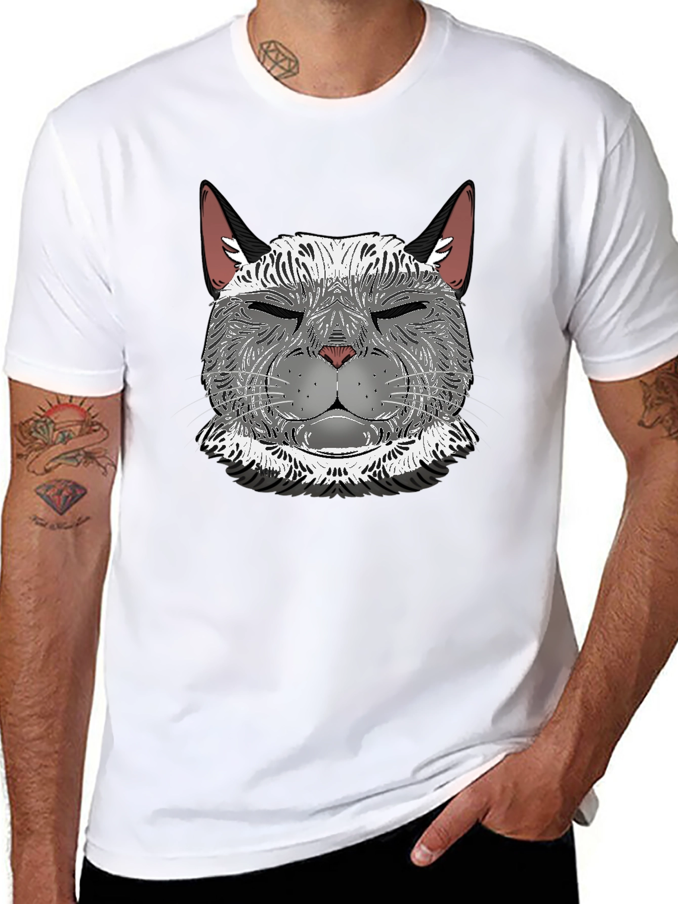 Cool Cat Graphic T-Shirt - Mens Black Tee
