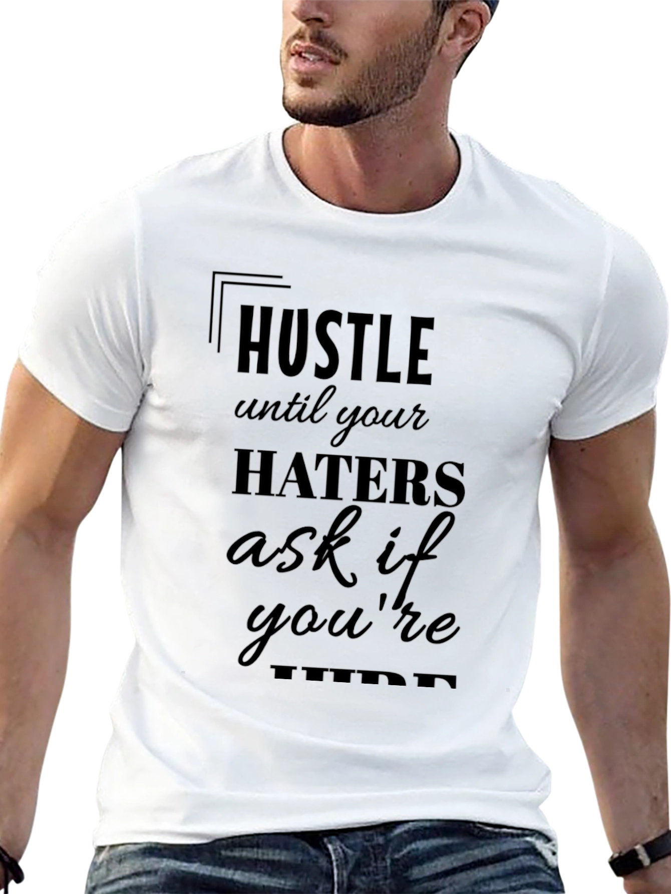 Hustle Motivational Black T-Shirt