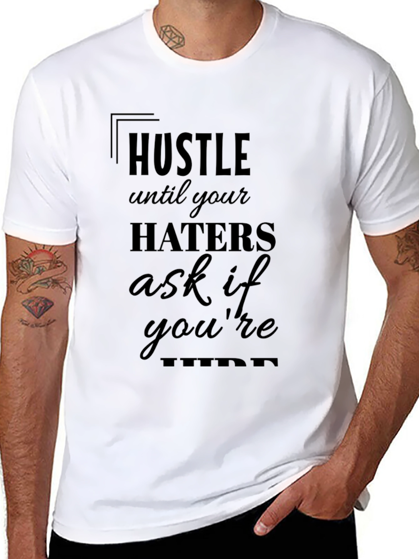 Hustle Motivational Black T-Shirt