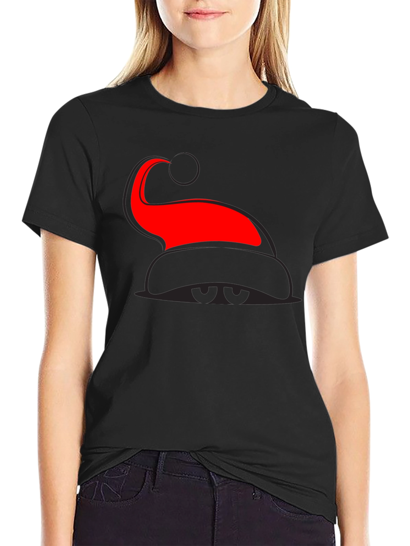 Santa Hat Graphic Tee - Festive Holiday T-Shirt