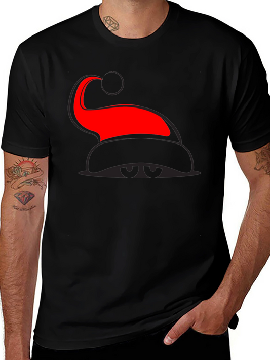 Santa Hat Graphic Tee - Festive Holiday T-Shirt