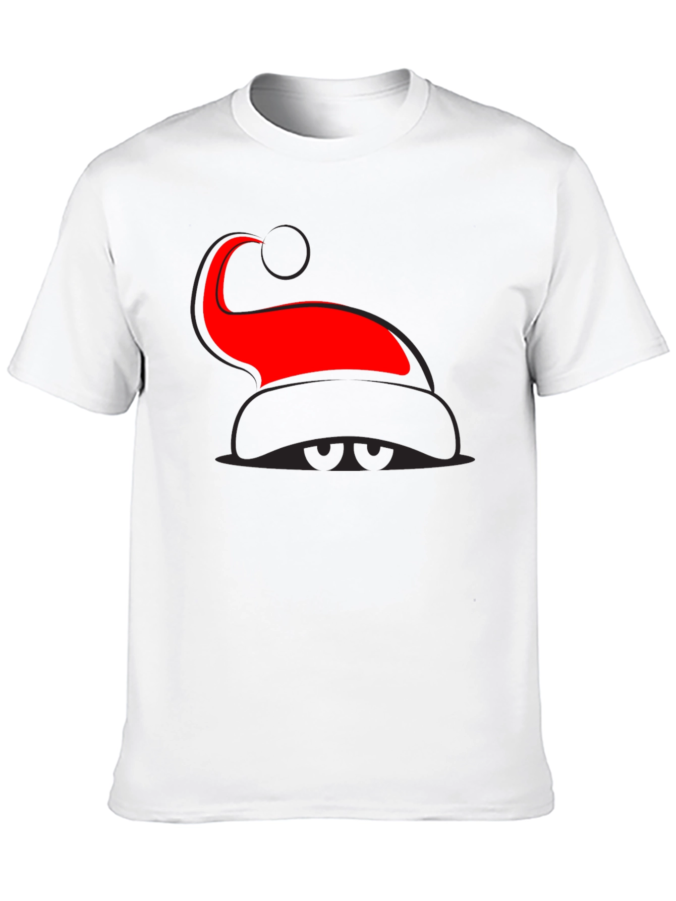 Santa Hat Graphic Tee - Festive Holiday T-Shirt