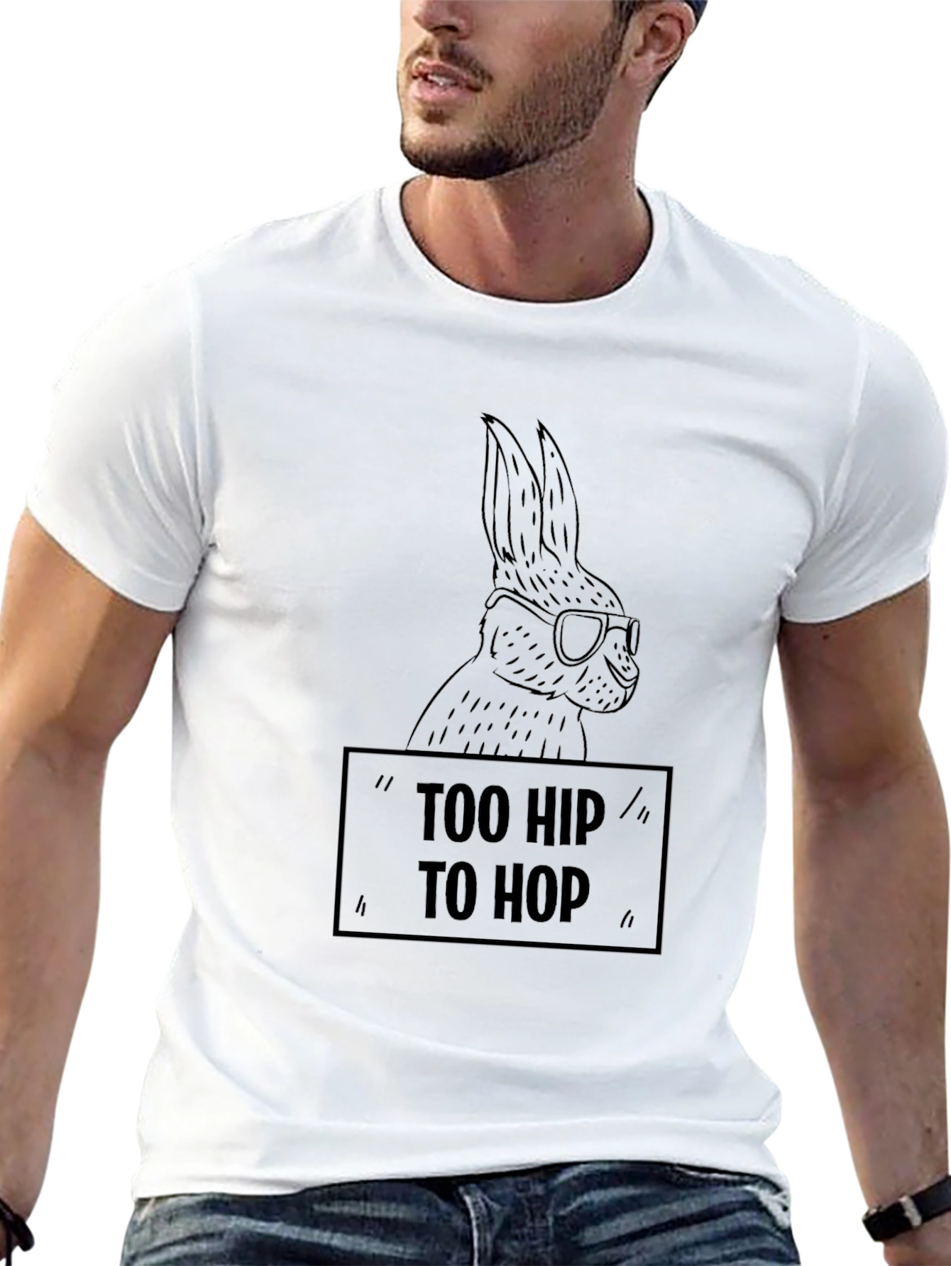 Too Hip to Hop T-Shirt Funny Easter Bunny Tee