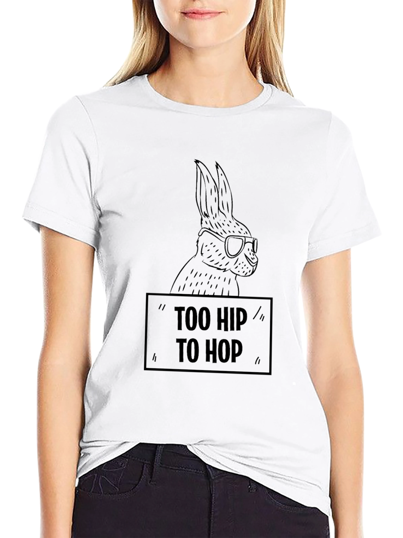 Too Hip to Hop T-Shirt Funny Easter Bunny Tee