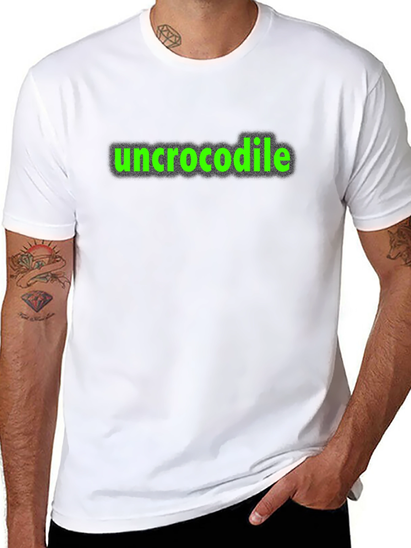 Uncrocodile Graphic Tee - Black Casual T-Shirt