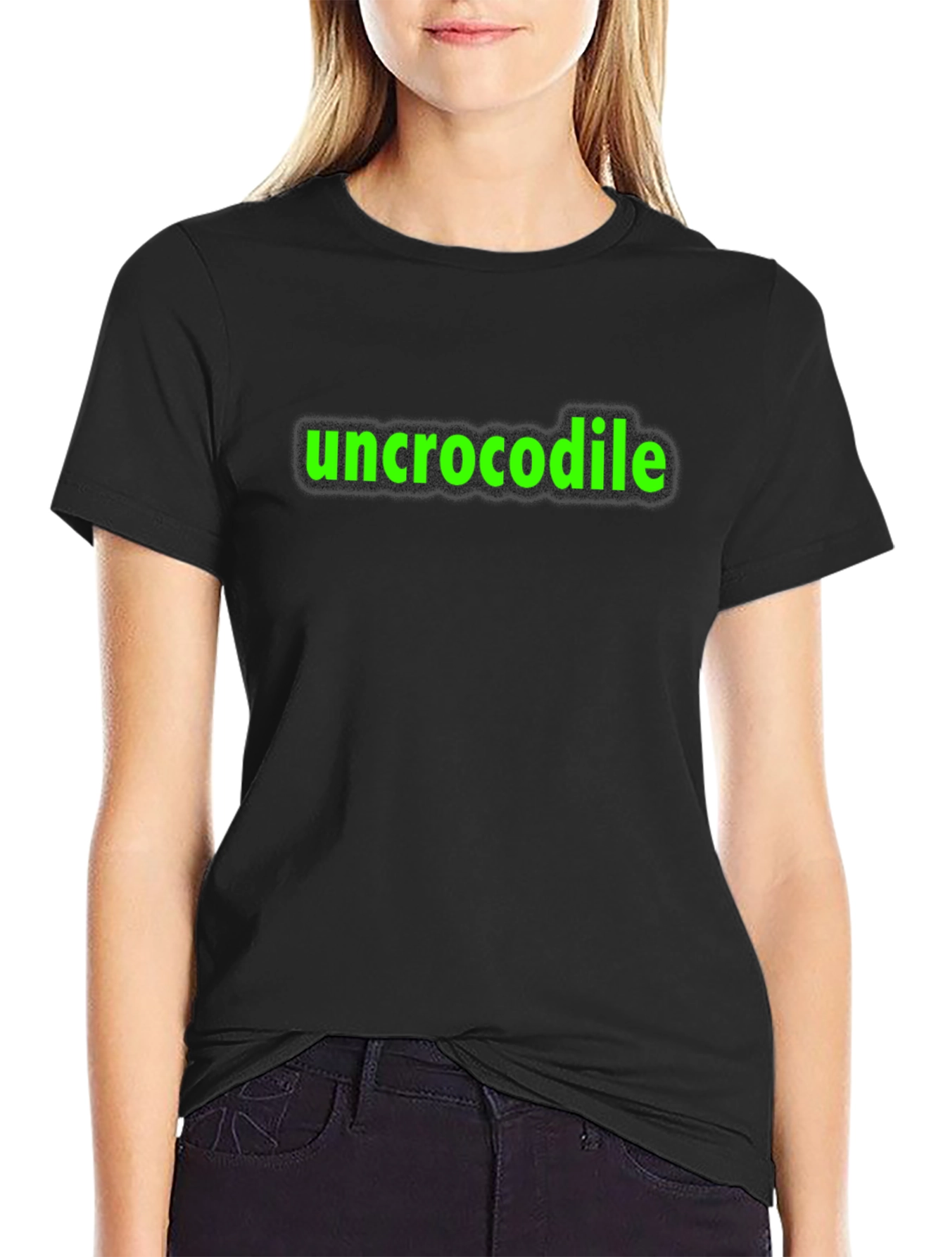Uncrocodile Graphic Tee - Black Casual T-Shirt