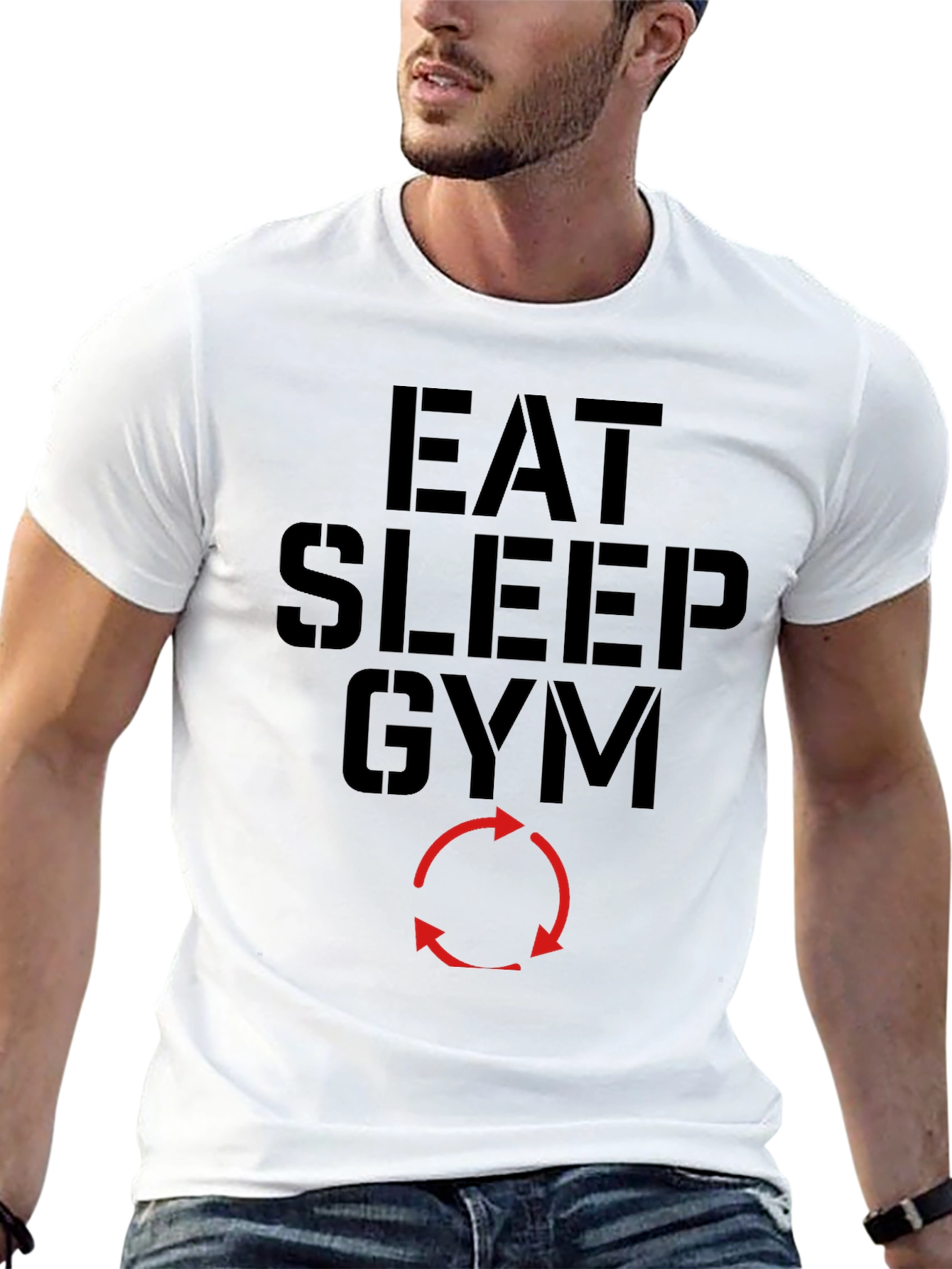 Eat Sleep Gym Cycle Black T-Shirt