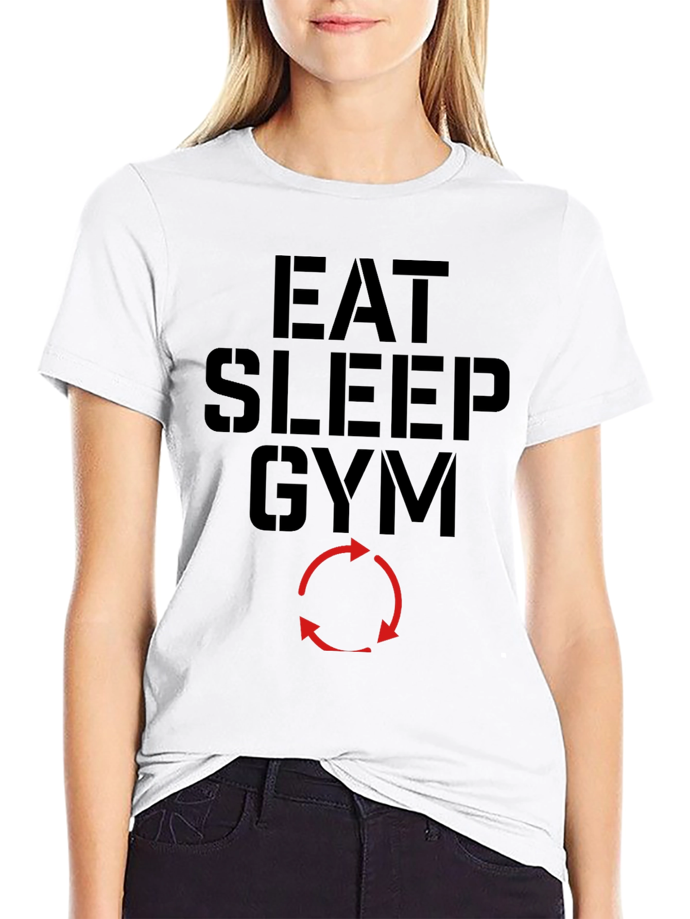 Eat Sleep Gym Cycle Black T-Shirt