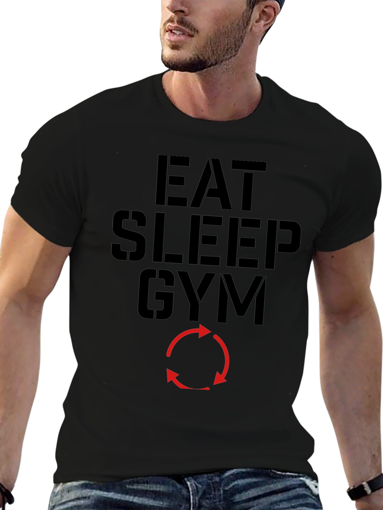 Eat Sleep Gym Cycle Black T-Shirt