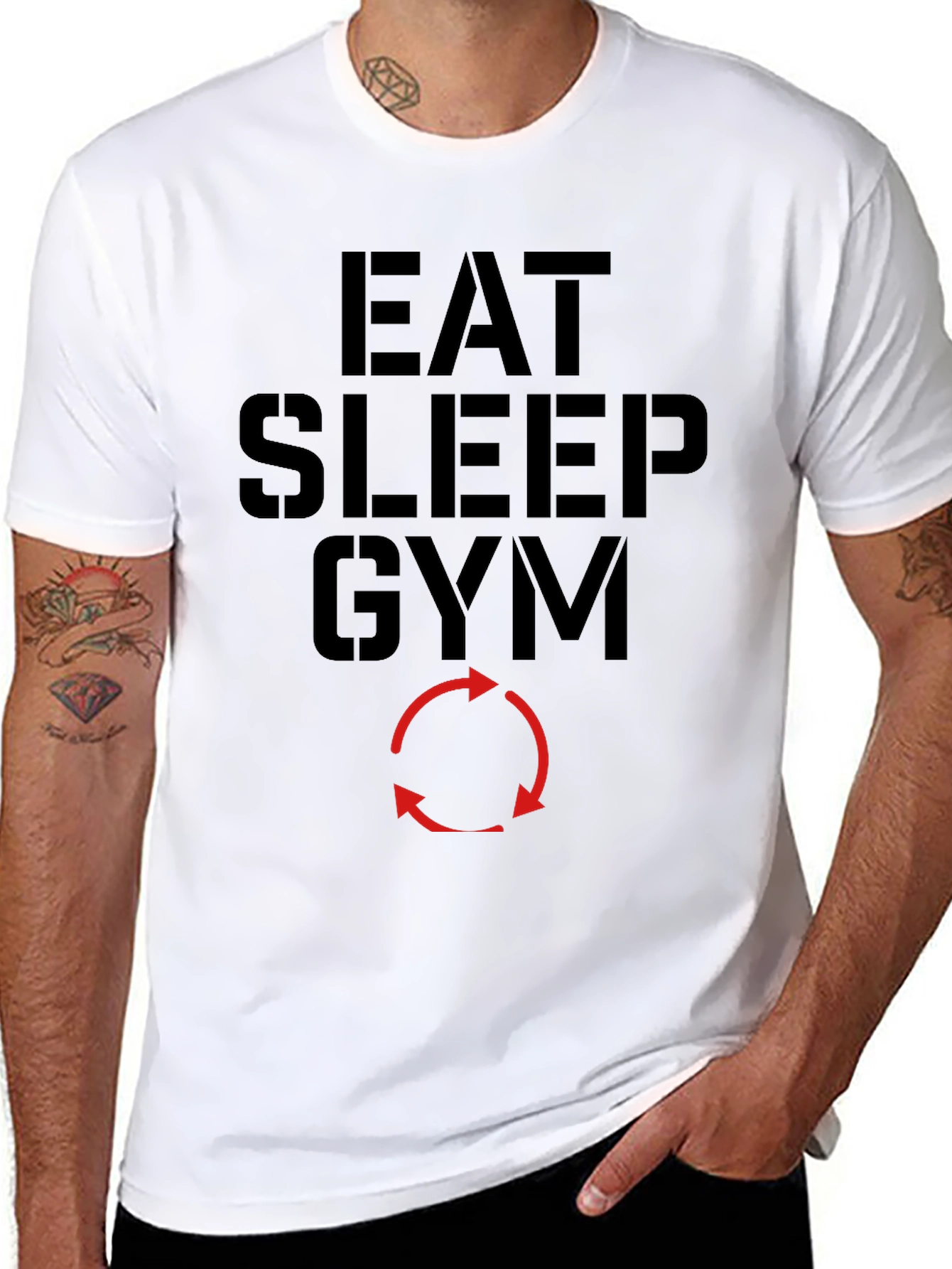 Eat Sleep Gym Cycle Black T-Shirt