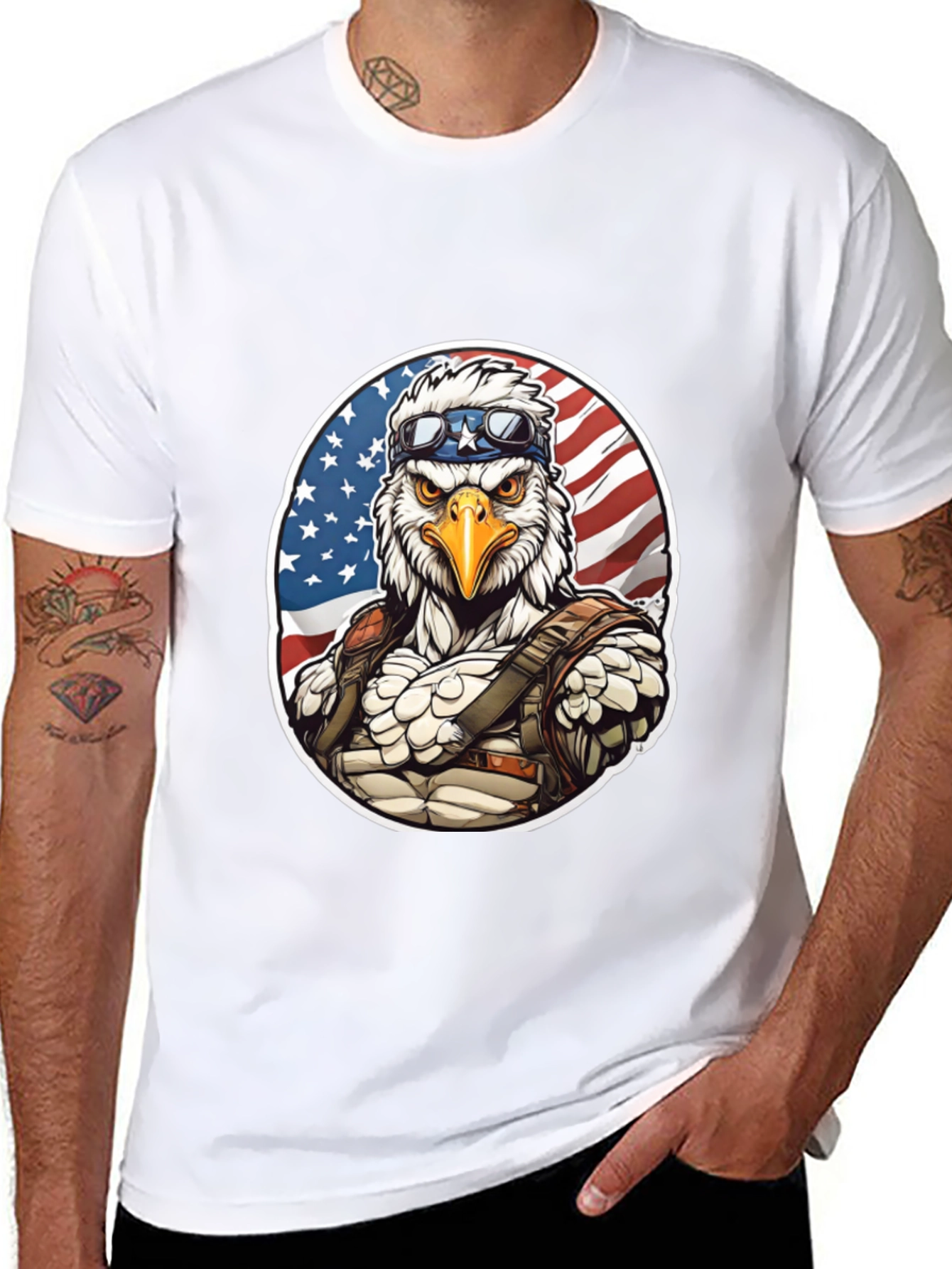 Patriotic Eagle Graphic T-Shirt