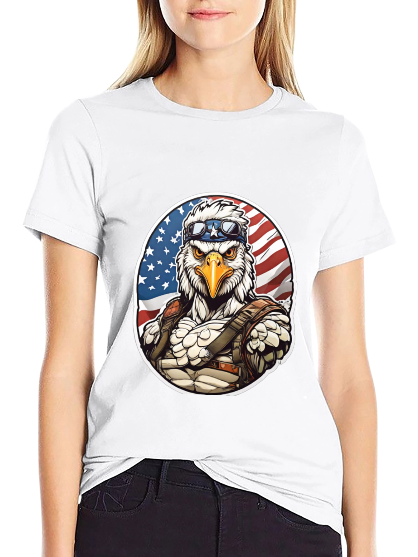 Patriotic Eagle Graphic T-Shirt
