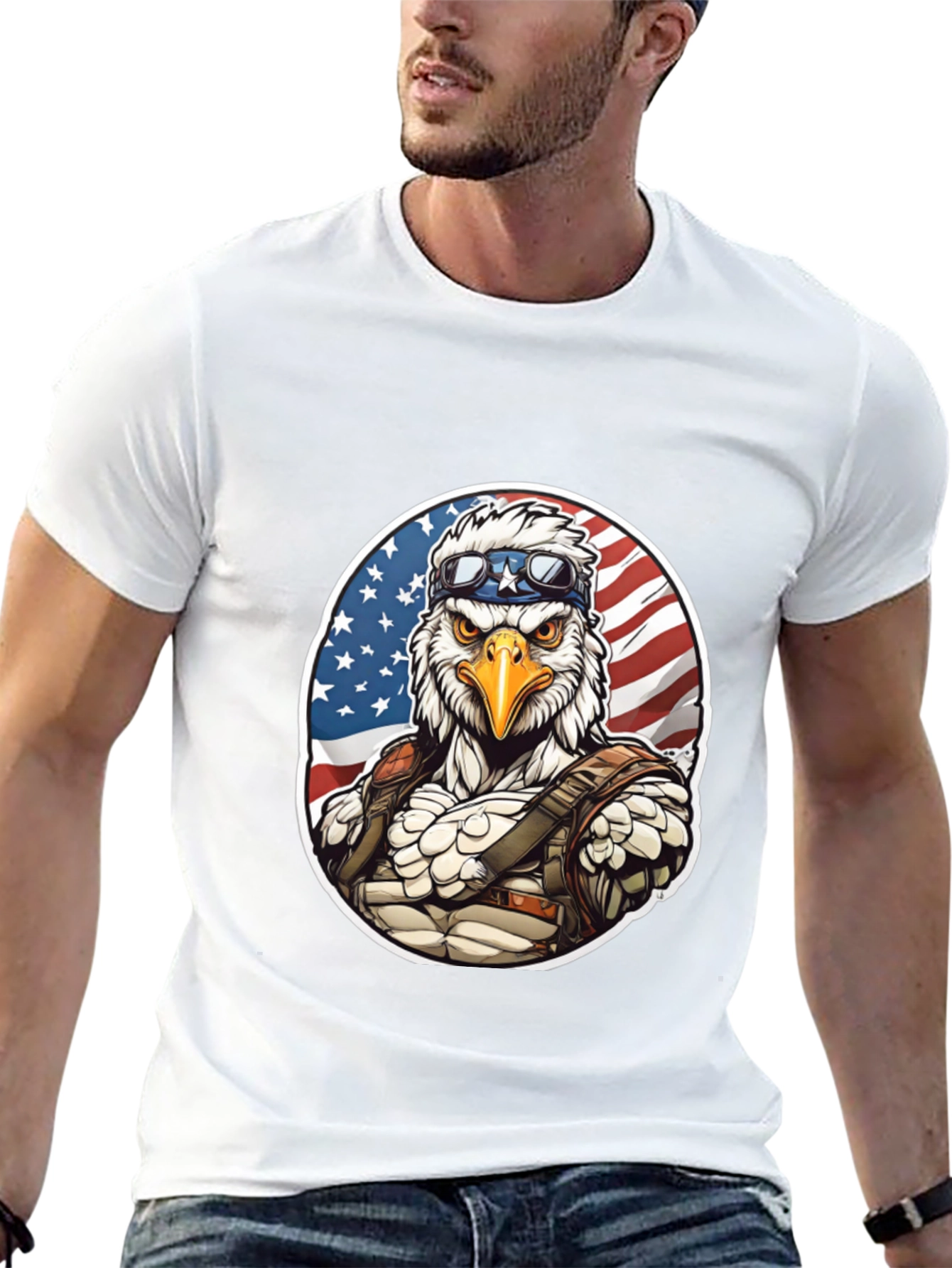 Patriotic Eagle Graphic T-Shirt